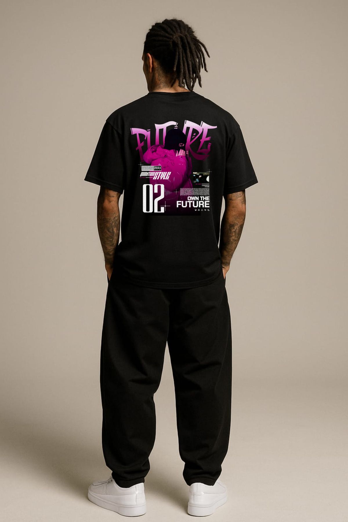 MAYK STREETWEAR OVERSIZE TSHIRT - UNISEX OWN THE FUTURE BASKILI TSHIRT