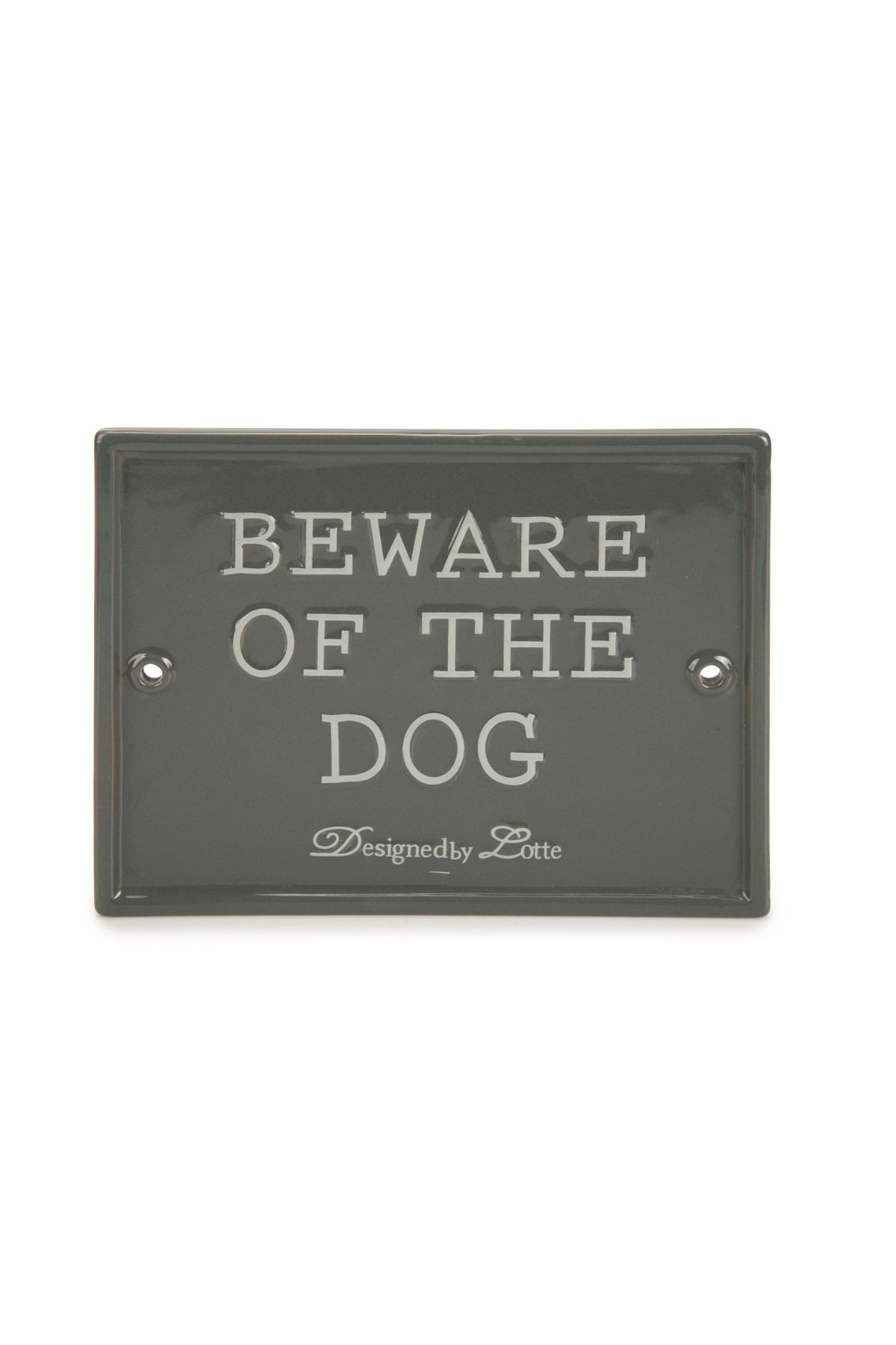 Beeztees DBL Dikkat Köpek Var Uyarı Tabelası, Seramik, Gri, 20x16cm