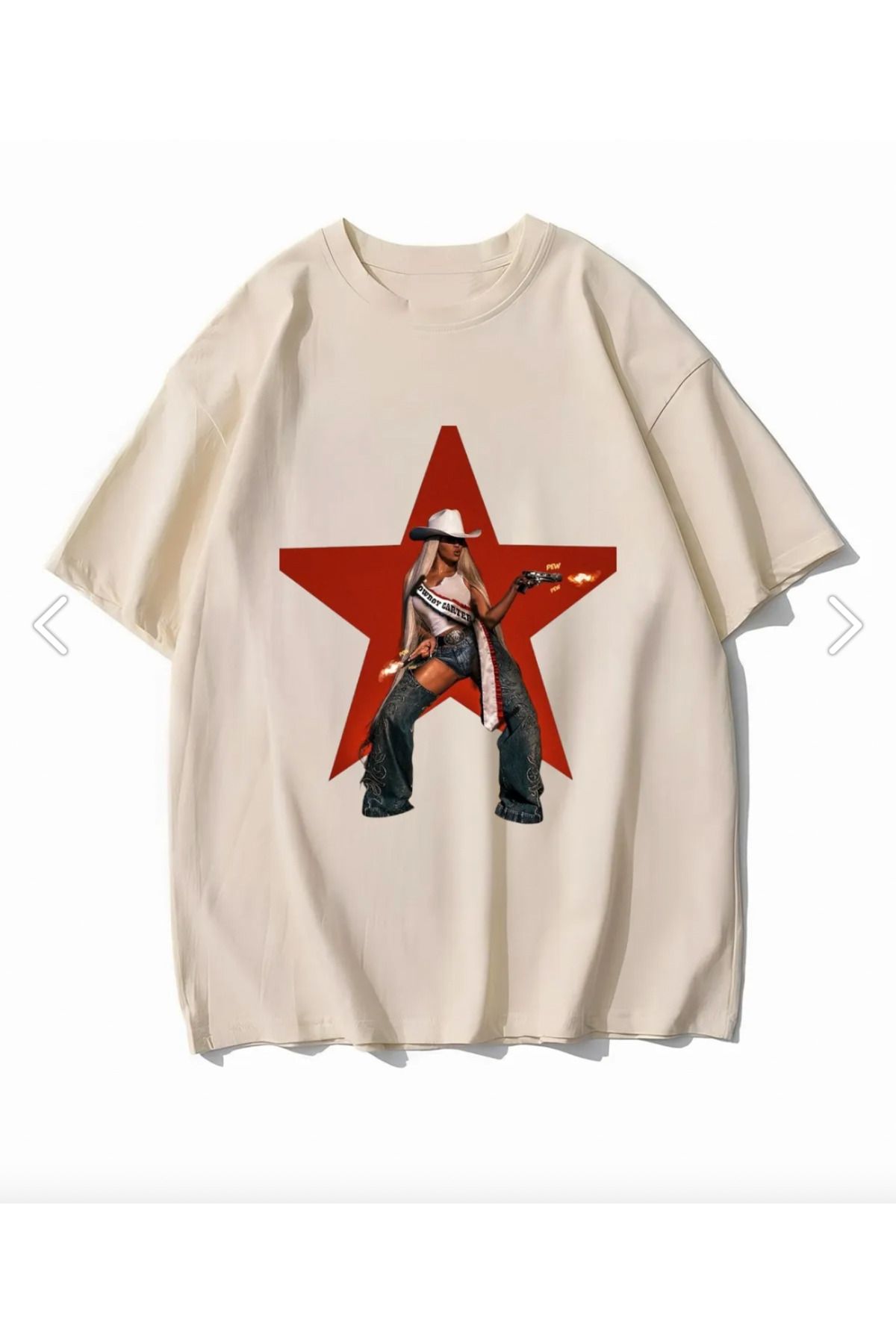 DENOKMODA BEYONCE Cowboy Günlük T-shirt