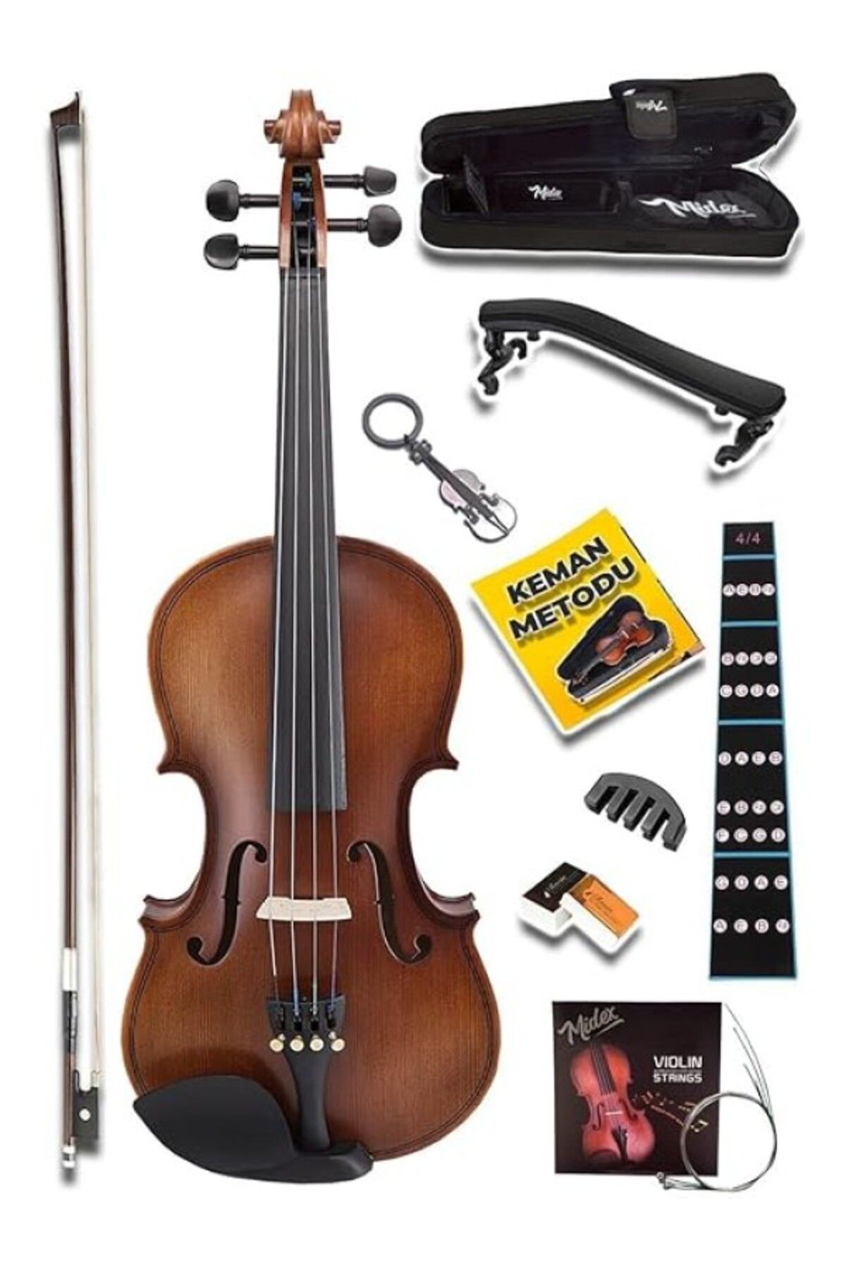 ShopZum Lma-544Tys 4/4 Profesyonel Keman 4/4 Tam Boy (Yastık Susturucu Yedek Tel Çanta Yay Reçine Metod)