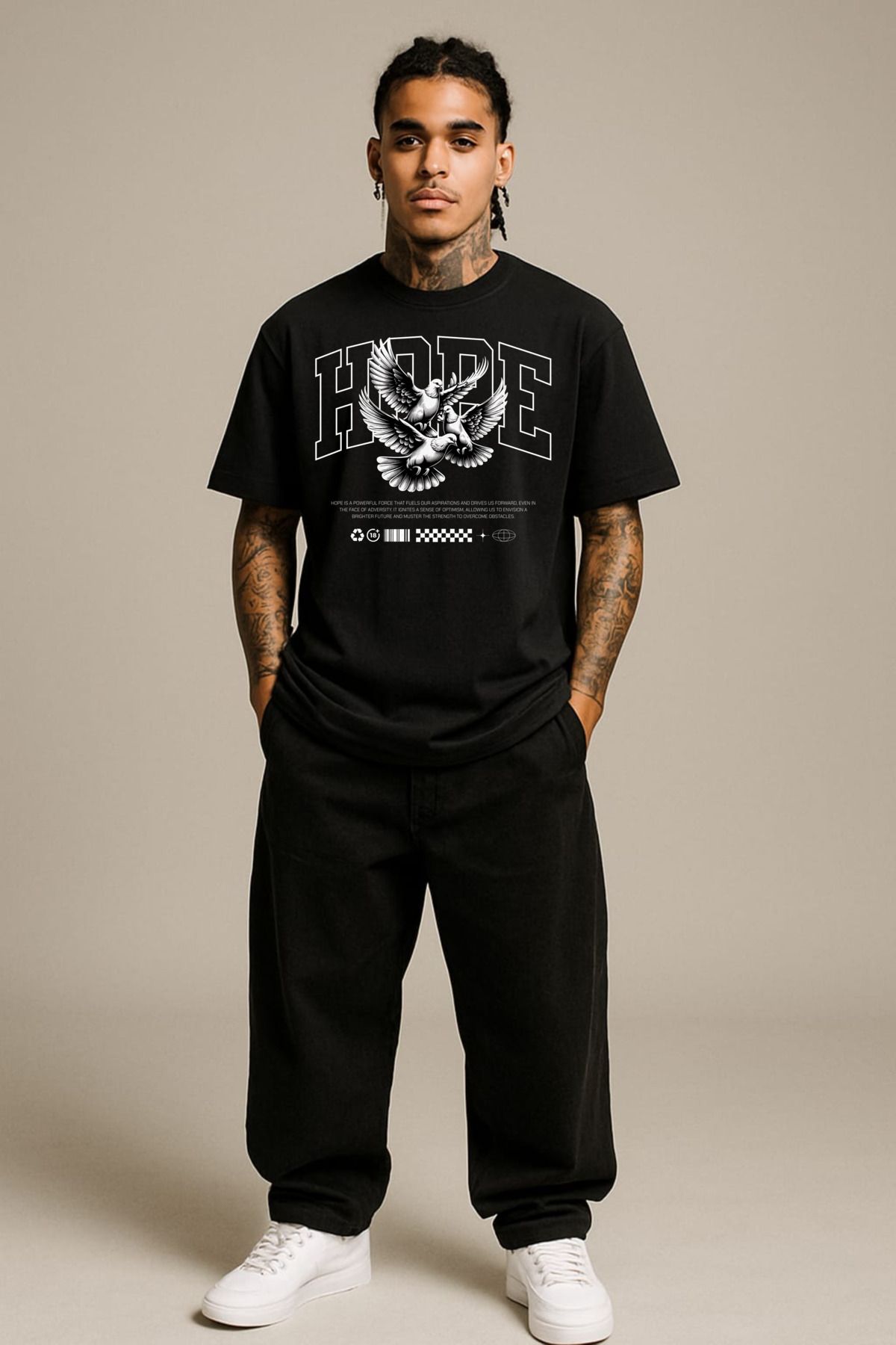 MAYK STREETWEAR OVERSIZE TSHIRT - UNISEX HOPE BASKILI TSHIRT