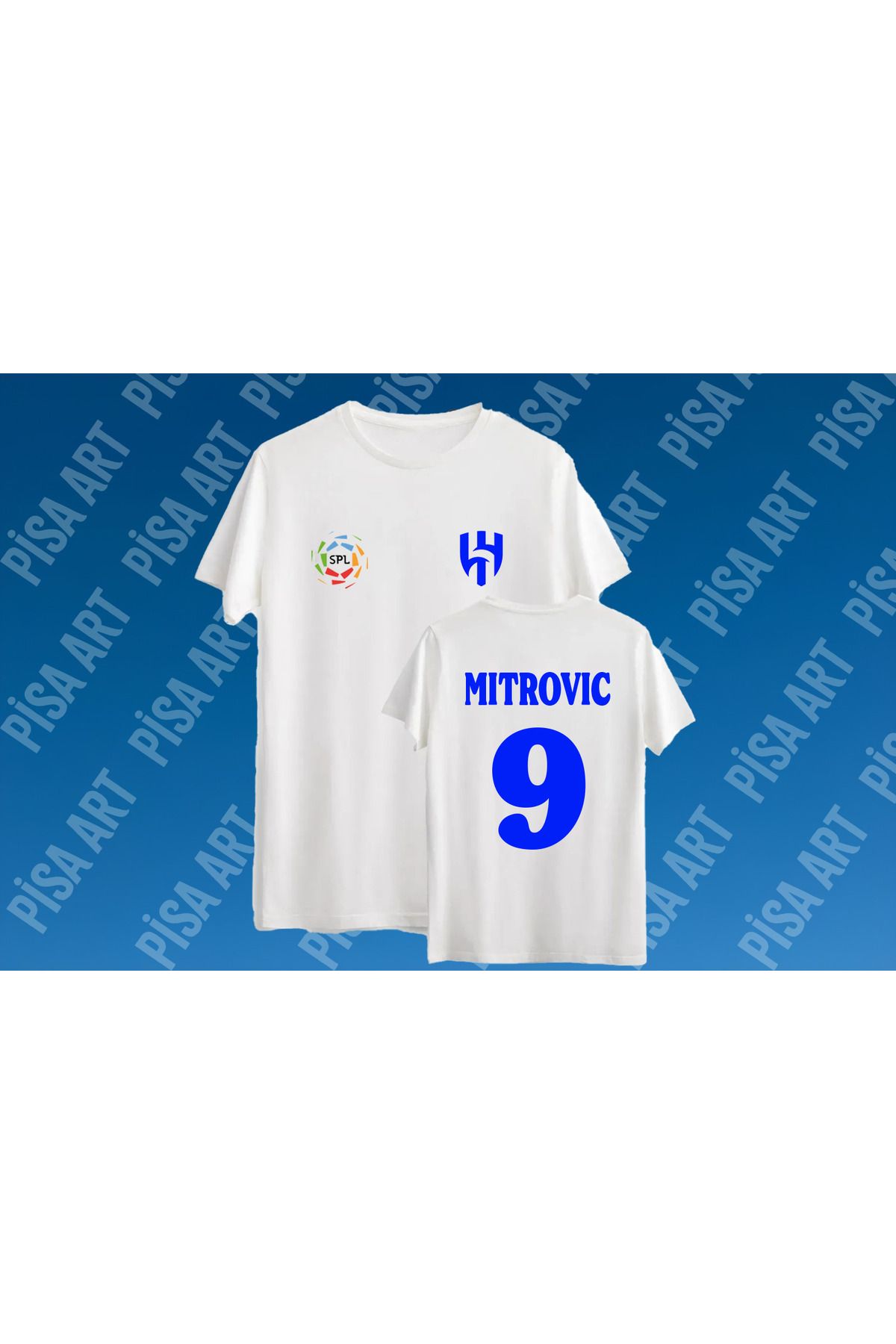 Pisa Art AL HILAL X ALEKSANDAR MITROVIC 9 ÖZEL TASARIM UNISEX TARAFTAR T-SHIRT