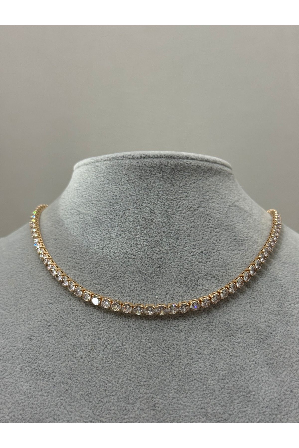 XUPING JEWELRY 18K rose gold zirkon taşlı çelik kolye paslanmaz kararmaz