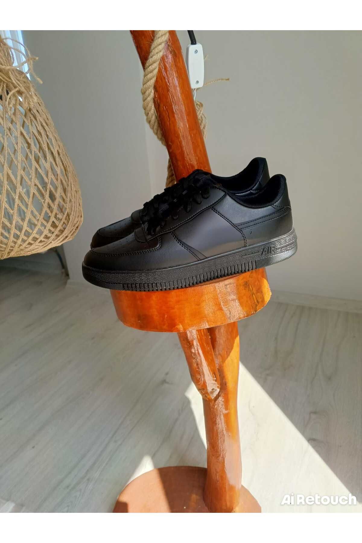 KDY UNİSEX BEYAZ-SİYAH AİR SNEAKER GÜNLÜK FORCE SPOR AYAKKABI