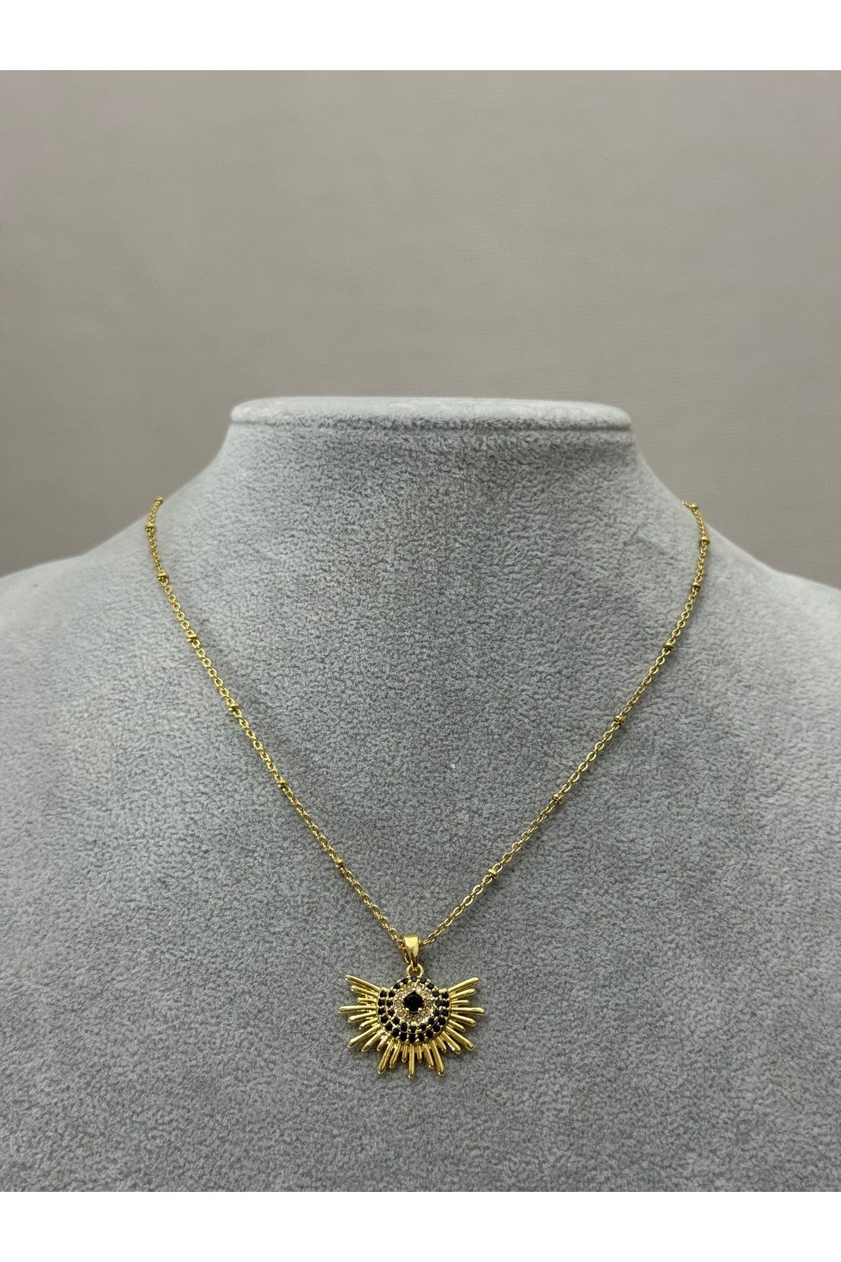 XUPING JEWELRY 18K zirkon taşlı gold çelik kolye paslanmaz kararmaz