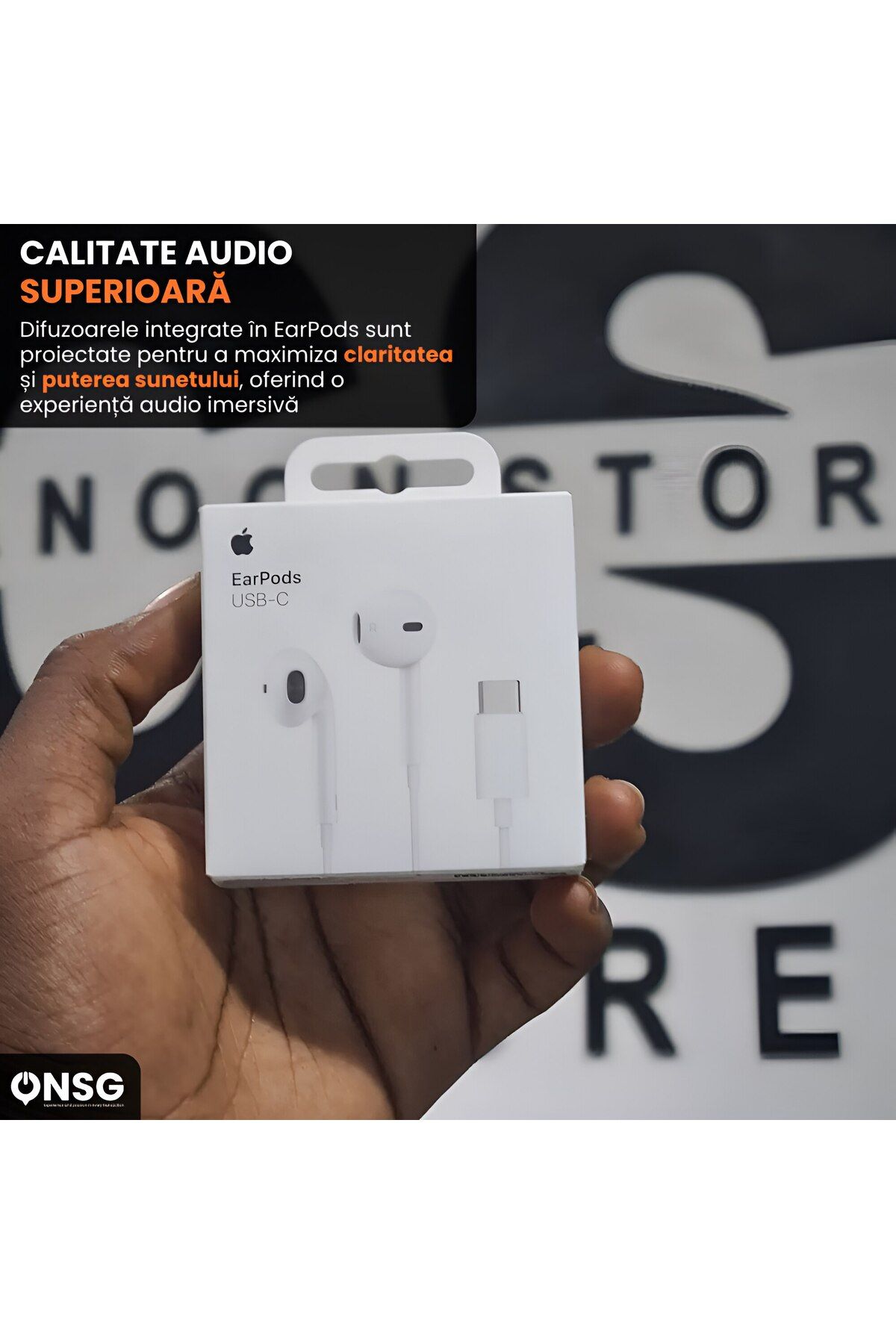 Apple-Căști intraauriculare Earpods USB-C, sunet clar, microfon, control volum, alb 3