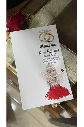 arl etiket tasarım dijital baskı merkezi Kına Hatırası Anahtarlık Kartı 9,5x1...