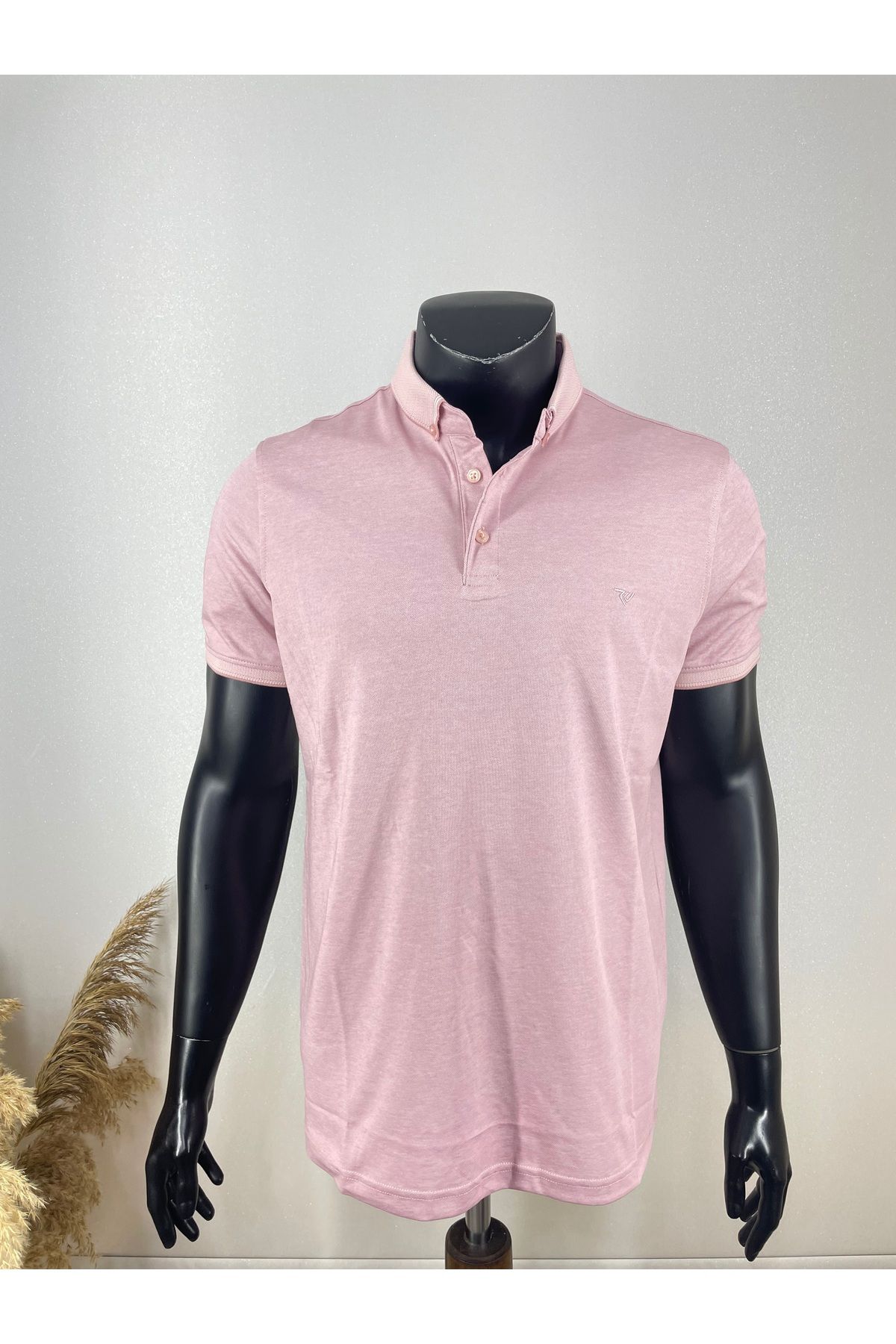Sadık Collection Erkek Büyük Beden Polo Yaka Düğmeli Cepsiz Kolları Ribanalı Merserize Kumaş T-shirt 1000