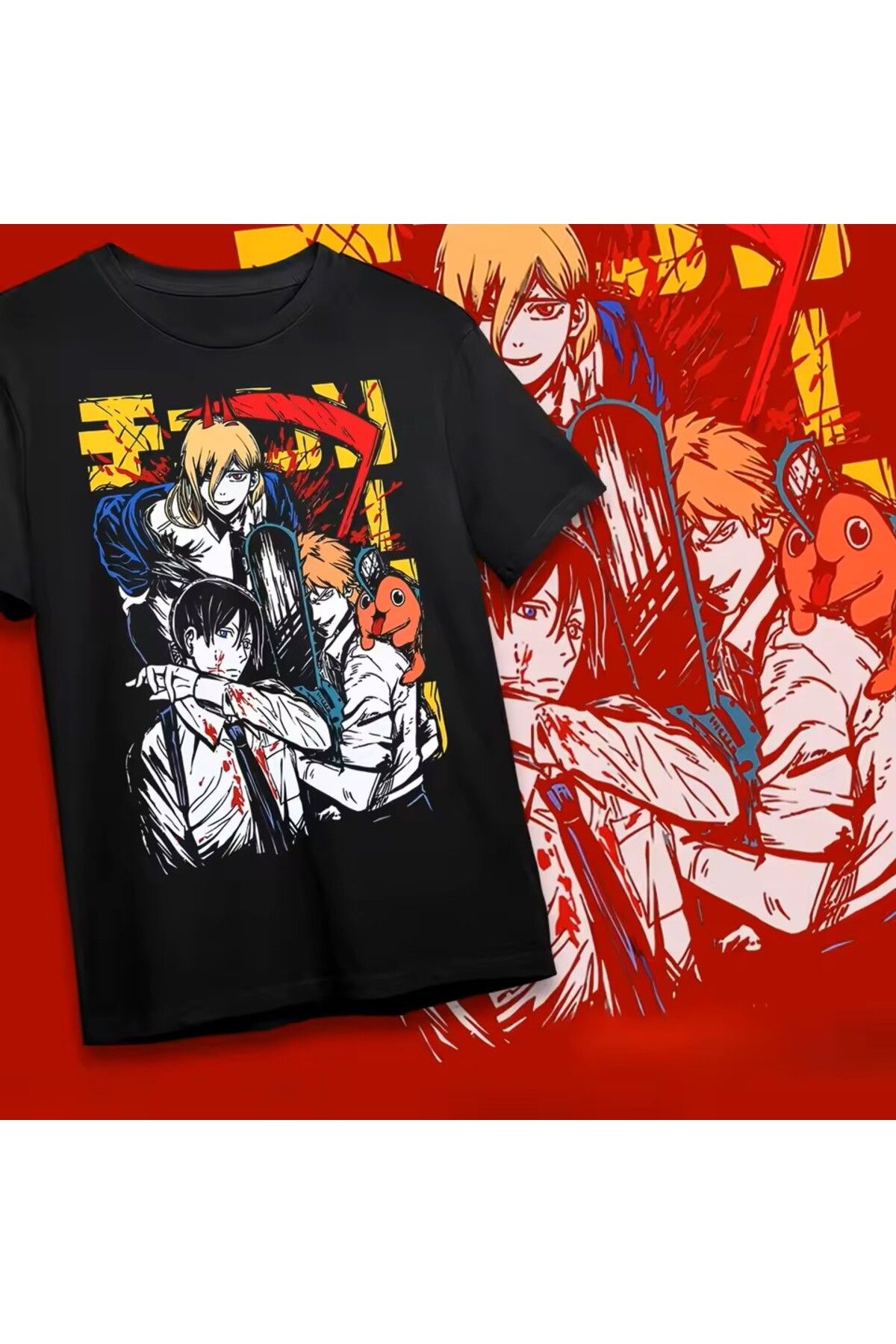 LEIVOR Chainsaw Man Denji Baskılı T-shirt