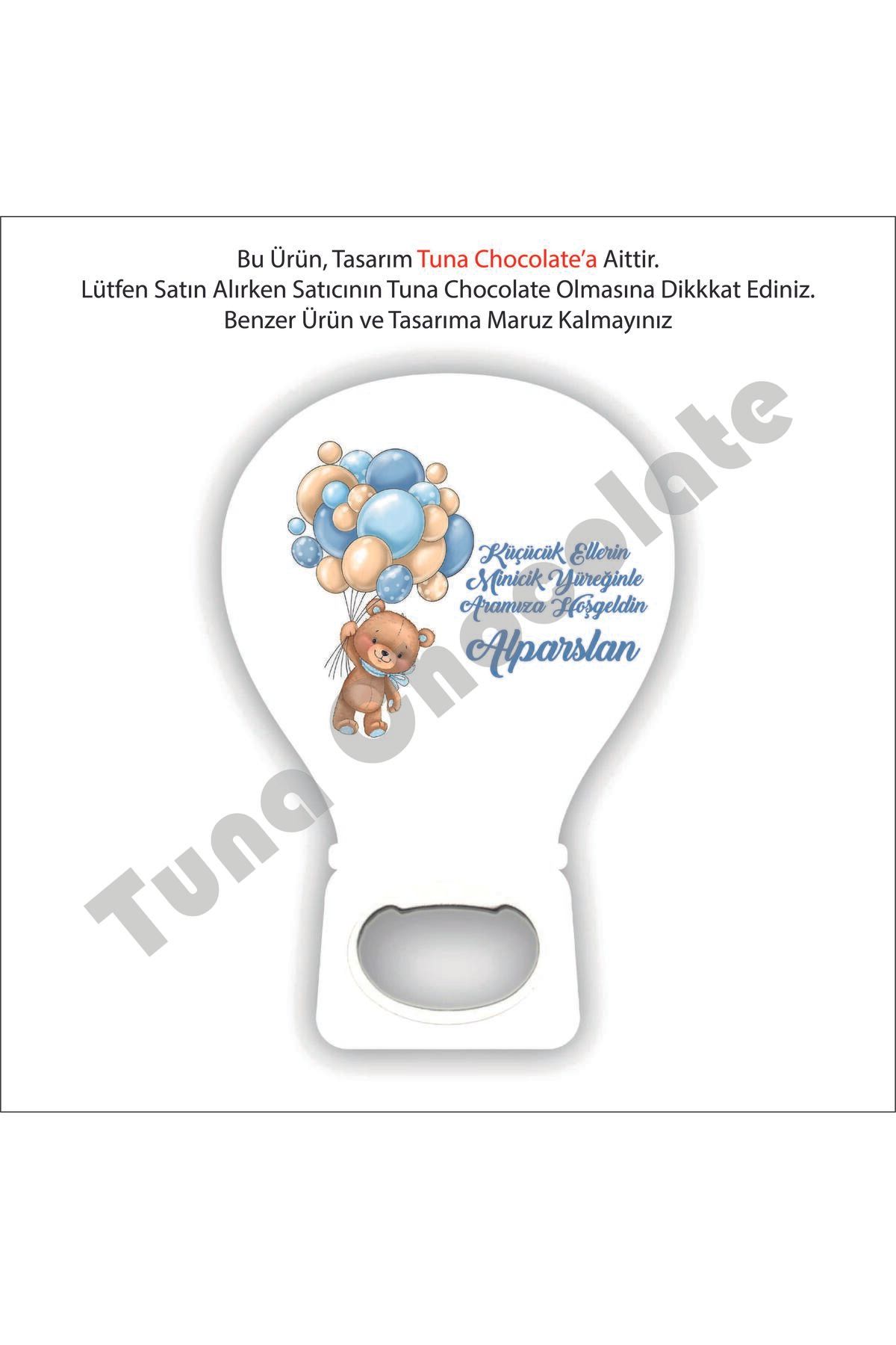 Tuna Chocolate Çikolata & Hediyelik 25 Adet Kişiye Özel Baskılı Açacak Balon Magnet (UV BASKILI)
