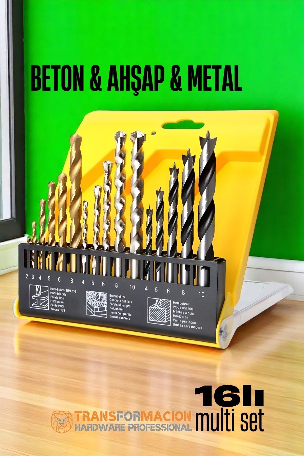 Transformacion Matkap Ucu Seti- Beton Metal Ahşap Matkap Ucu Drill Bits Set 16 lı SET 721728