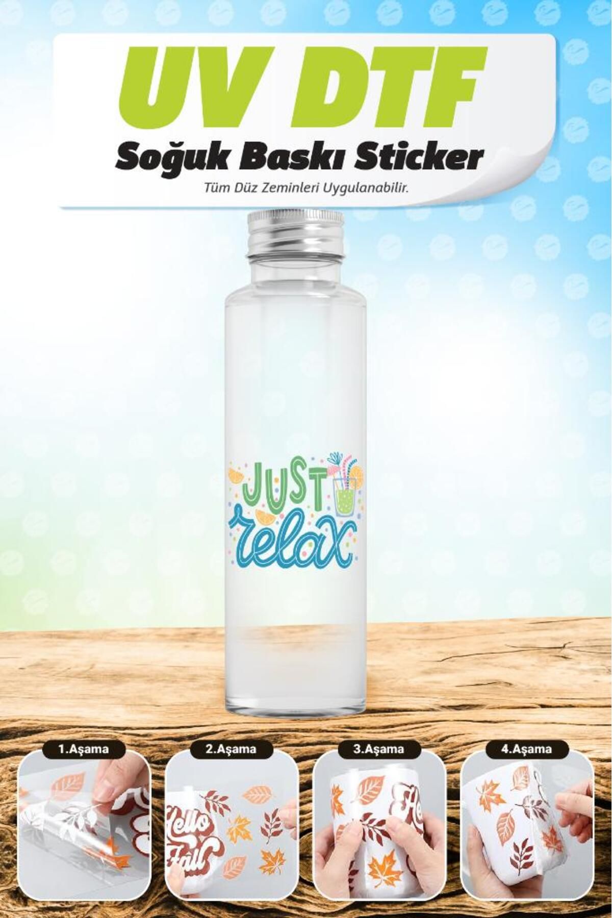 t tuğset etiket Desenli Su Bardak Sarma Transfer Etiketi (Laptop Tablet Bavul Cam Duvar) Kabartma Sticker Çıkartma