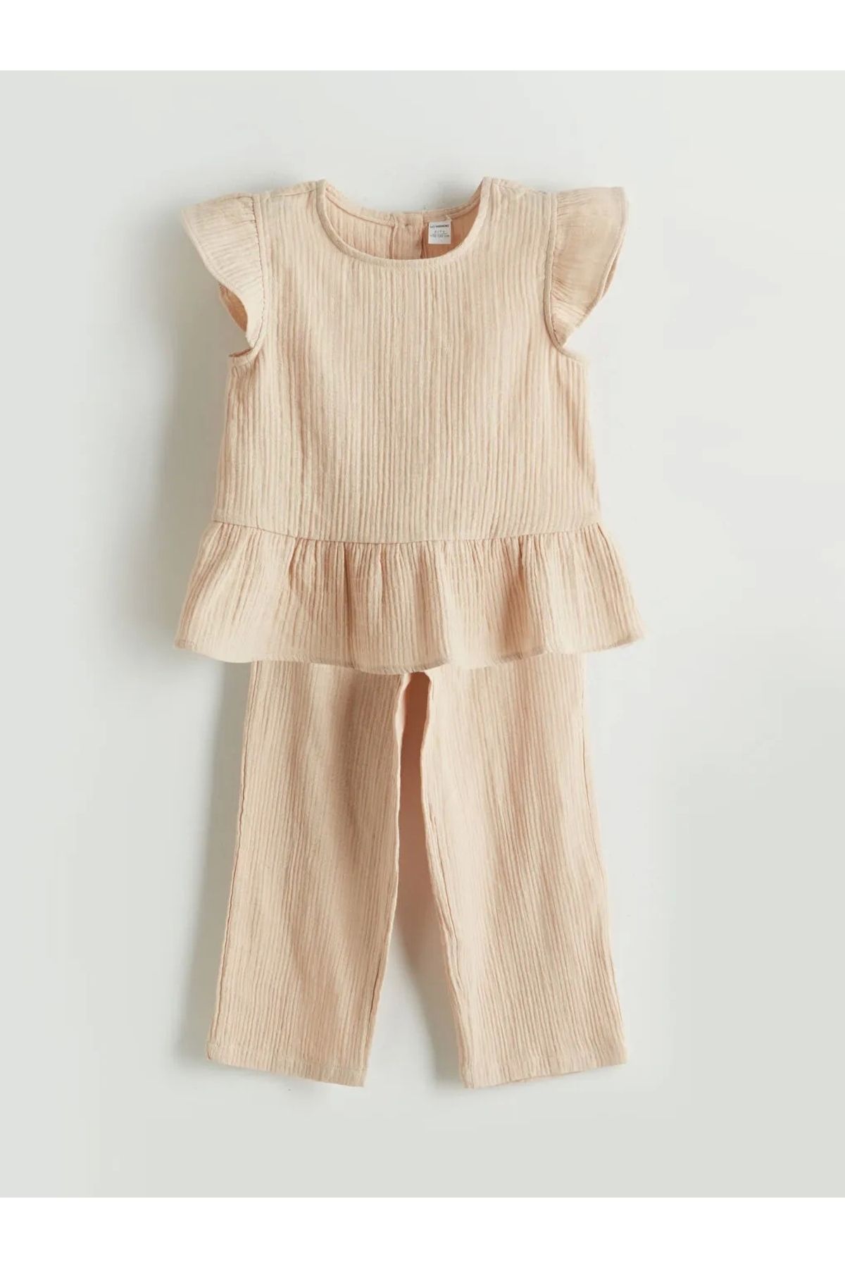 LC Waikiki LCW Kids Bej Basic Kız Çocuk Bluz ve Pantolon 2'li
