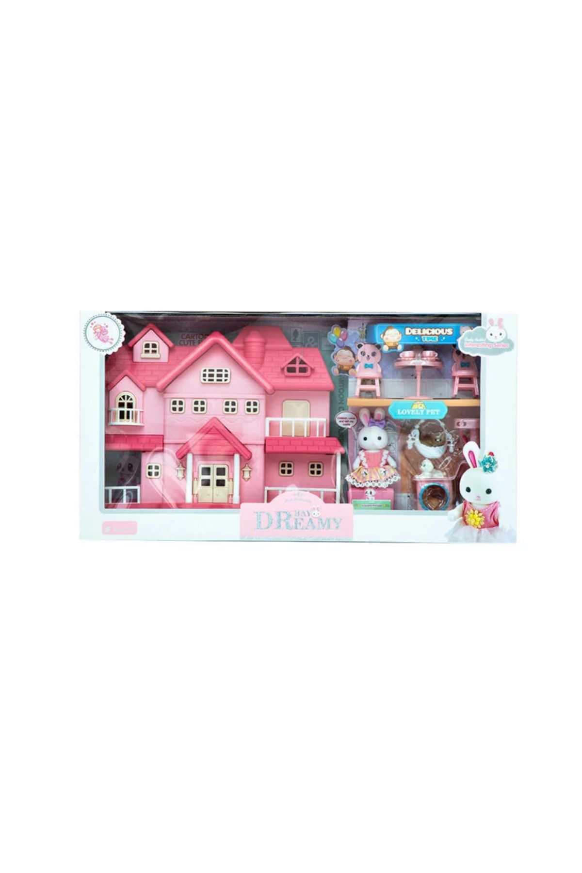 Mega Oyuncak Bay Dreamy Villa ve Evcil Hayvanlı Mini Tavşan Oyun Seti