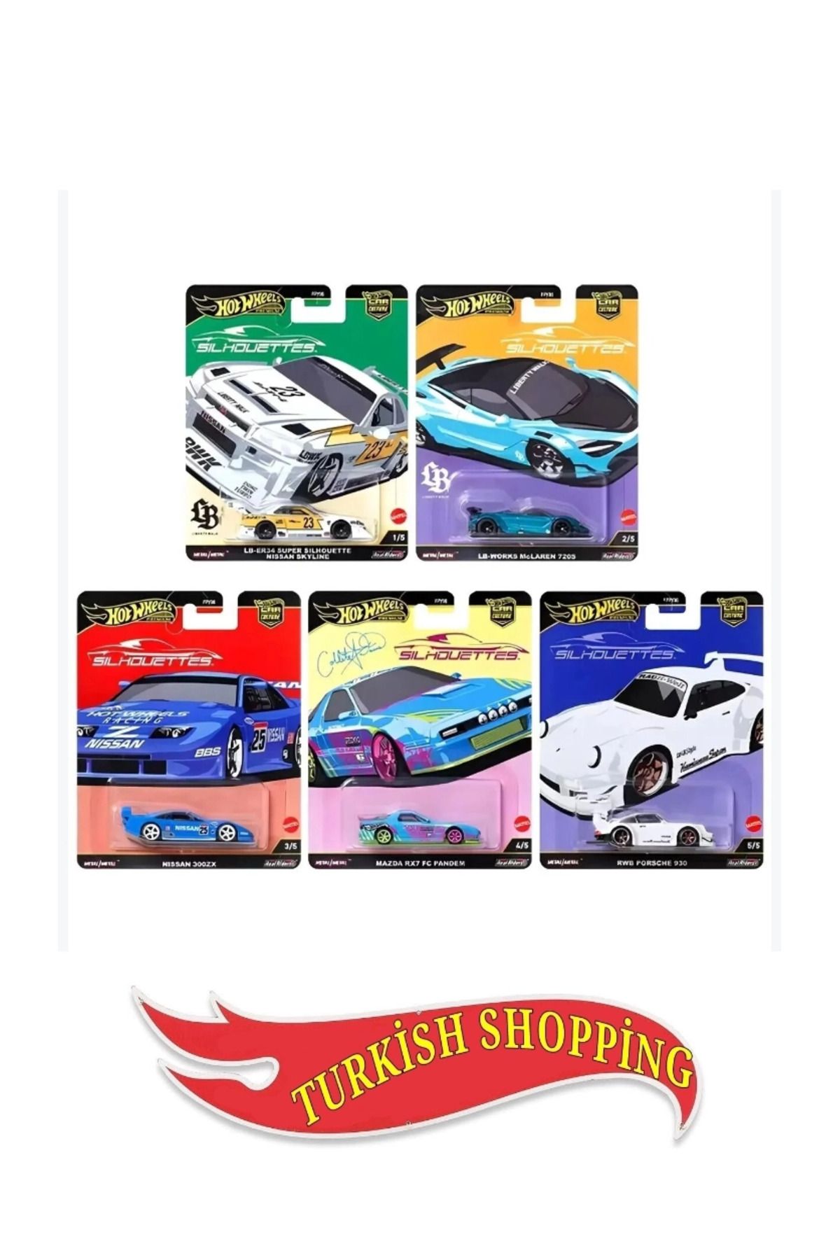 HOT WHEELS Premium 1:64 Ölçek Silhouette 5'li Set