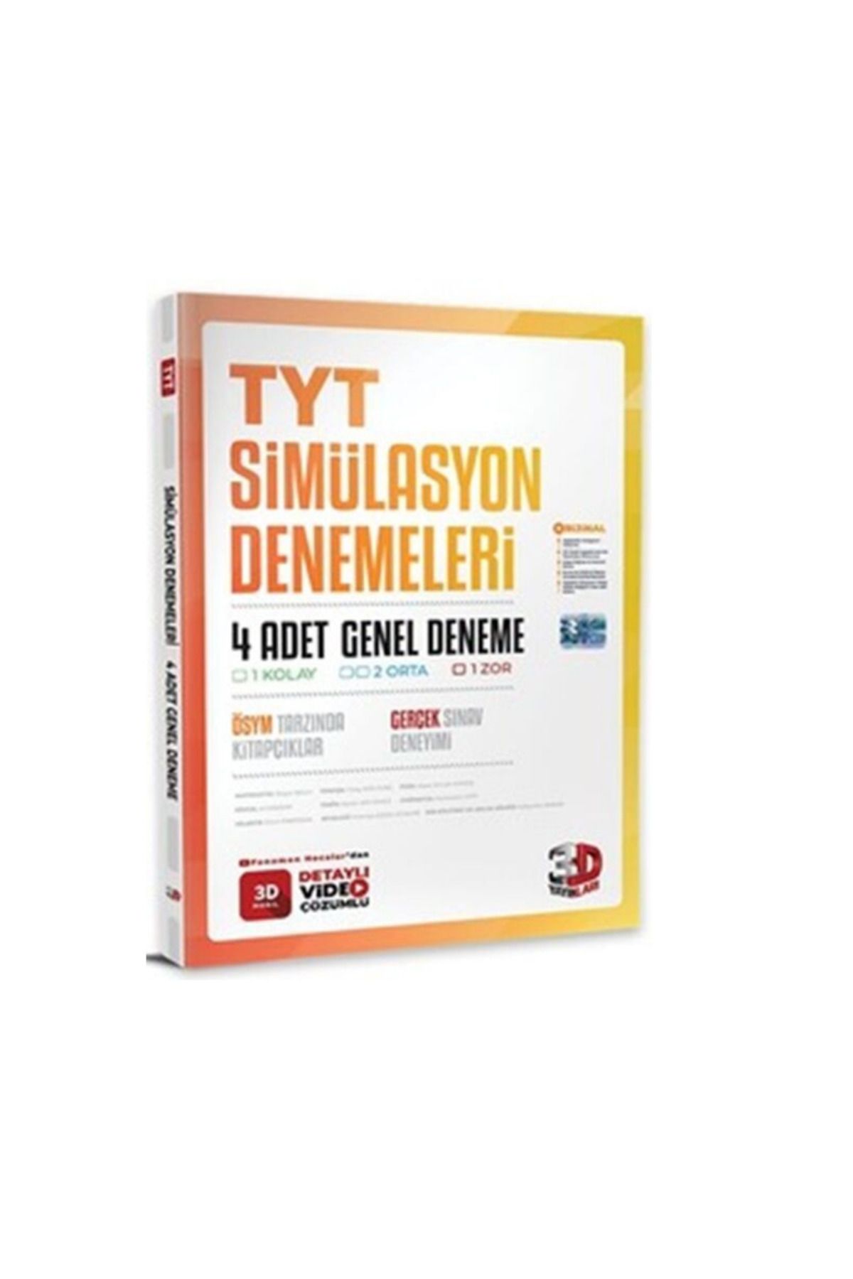 Marsis Yayınları 3D Yayınları TYT 4 lü Simülasyon Genel Deneme