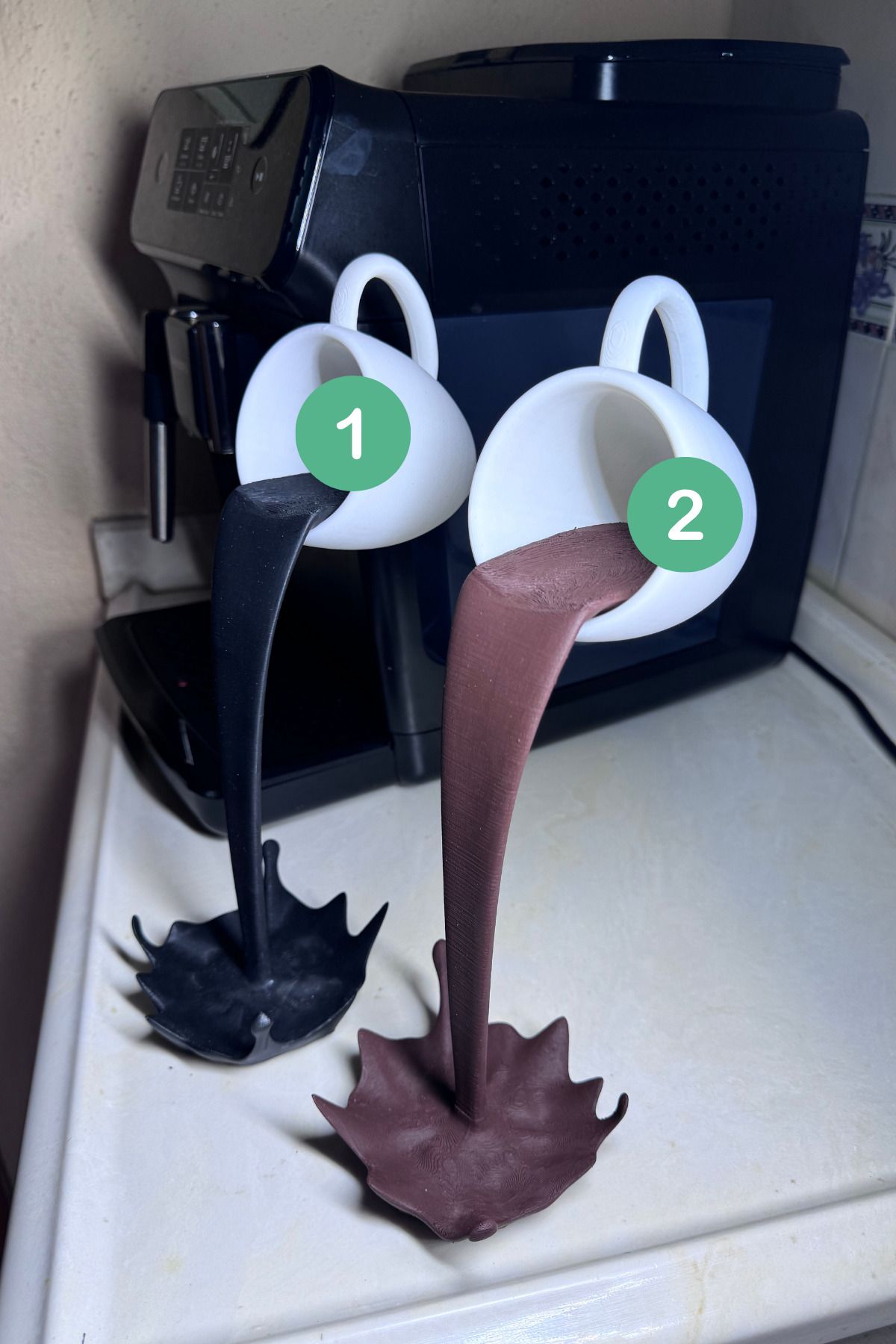 3D Dekoratif Dökülen Kahve Figürü - Çay/Kahve Köşesi - 30 cm