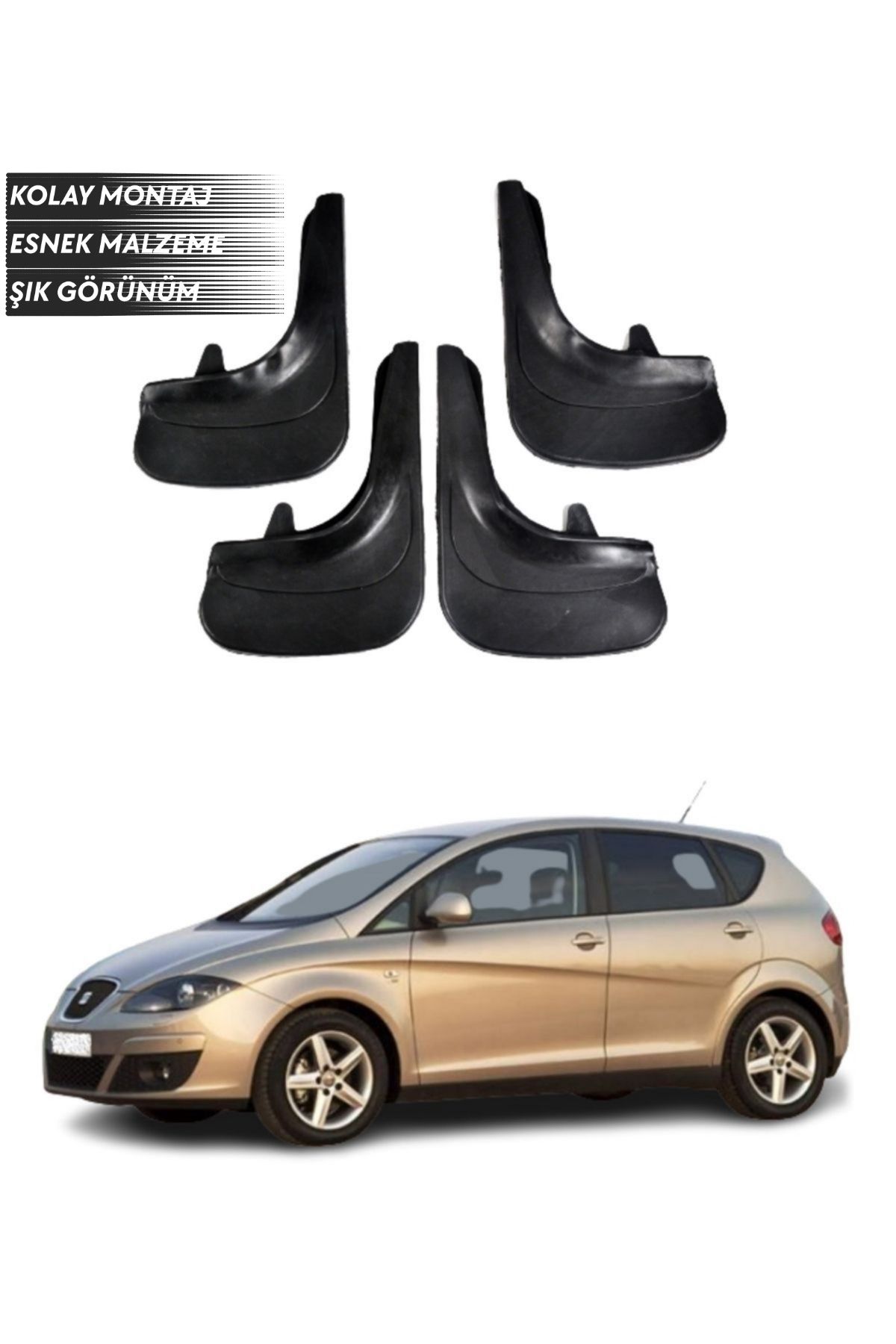 SONİKON LİNE-Seat Altea Compatible 4-Piece Mudguard Mudflap Dust Cover Modified 1