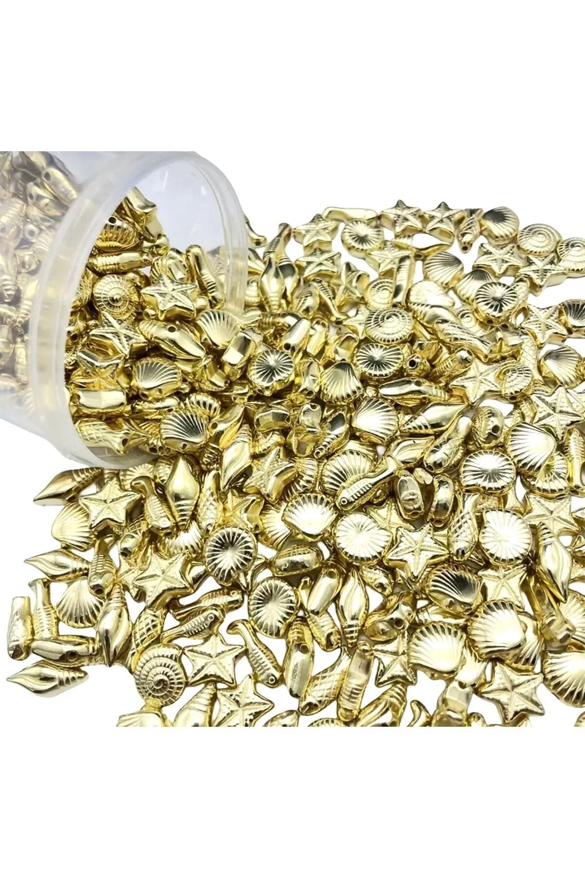 yiğit aksesuar 50 Adet Gold Deniz Figürleri Plastik Ara Aparat Takı yapım malzemeleri