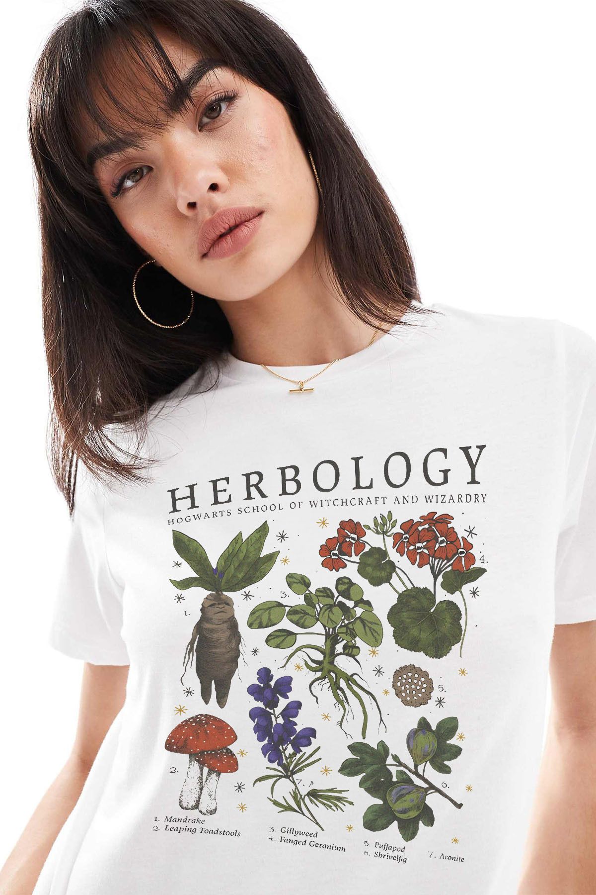Tee&more. Unisex Regular Fit Hogwarts Herbology Baskılı Premium T-shirt