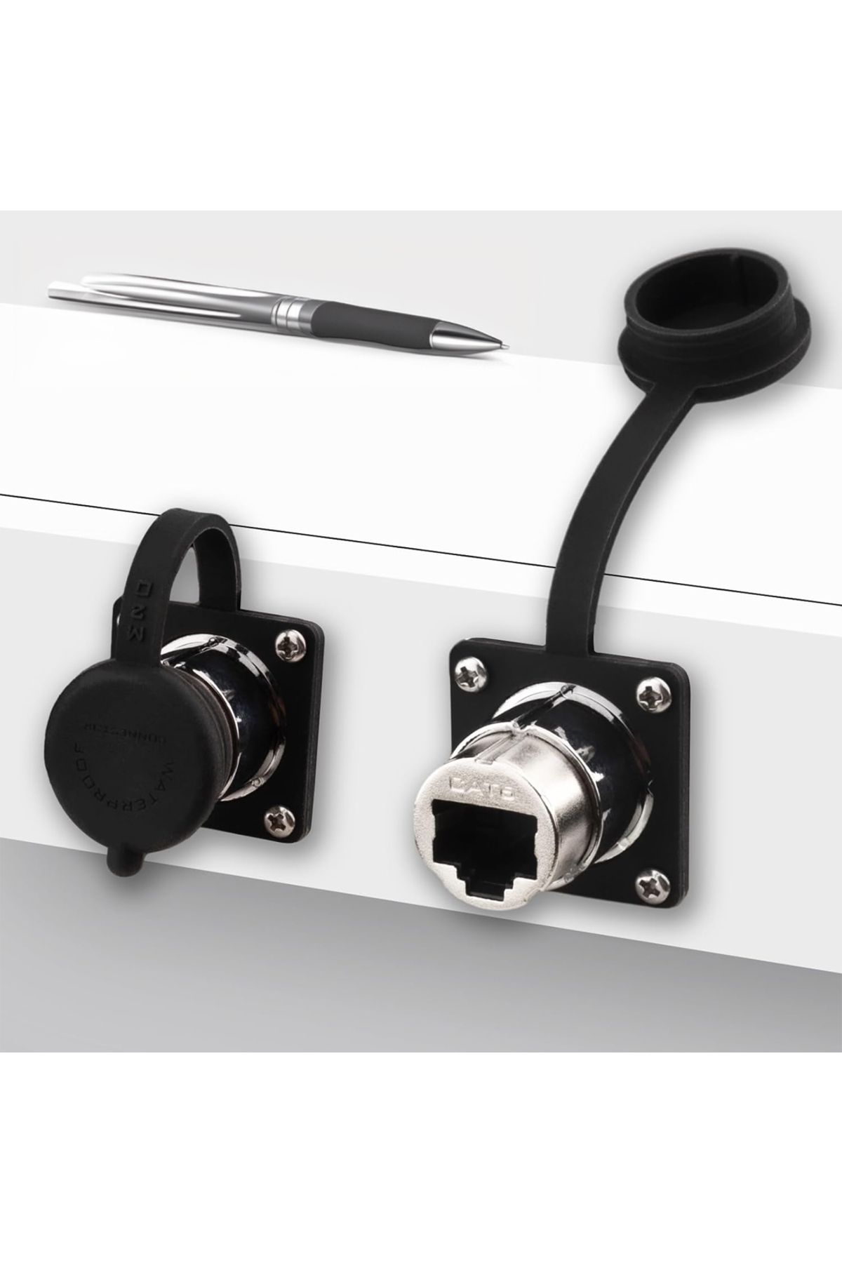 estevia Dişi - Dişi Ip68 Su Geçirmez Metal Rj45 Konnektör (4172) Yeni!!!