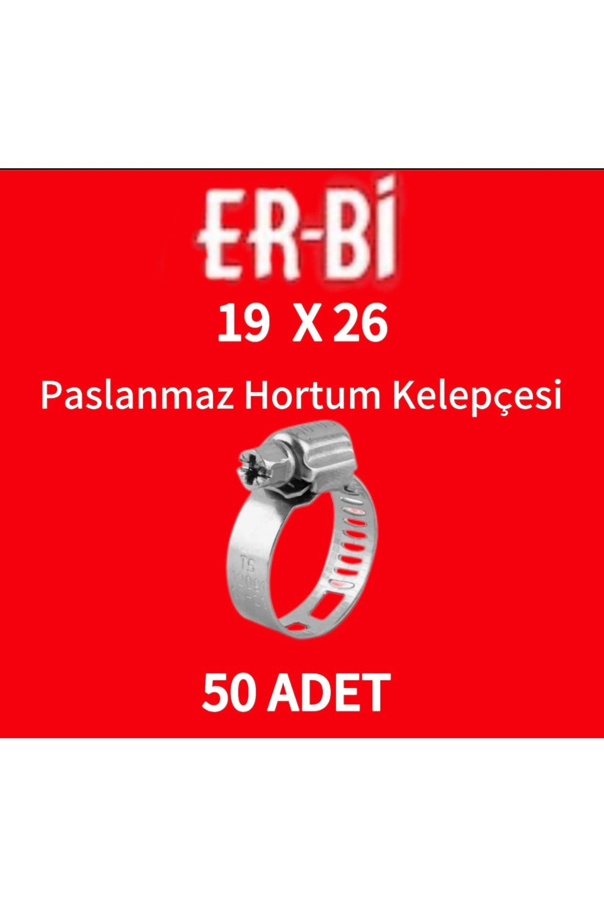 TG STEEL DESİNG Erbi 19-26 mm Paslanmaz Metal Hortum Kelepçesi – 50 ’li Paket