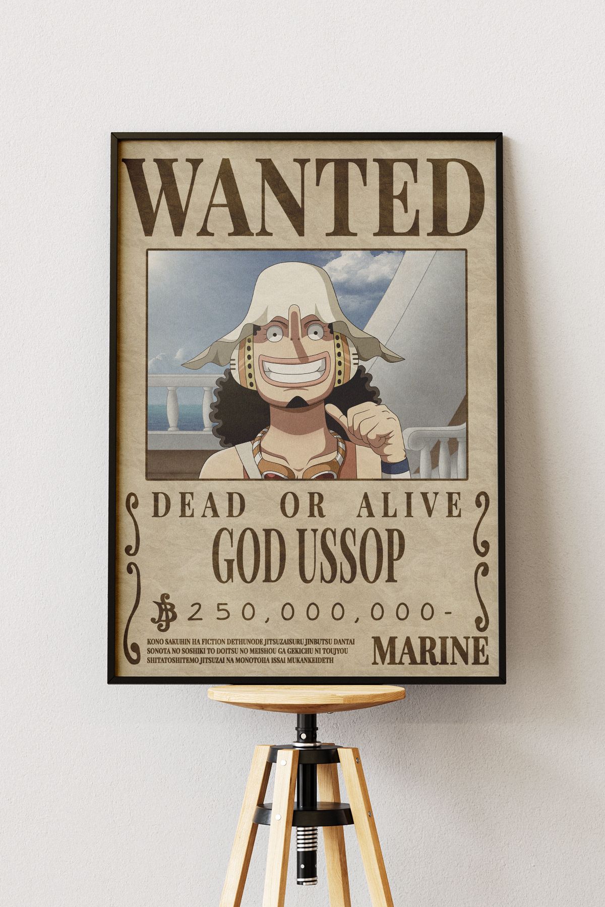 Anime Marketi One Piece Wanted Tasarımlı Çerçevesiz Poster 33x48 Boyutunda