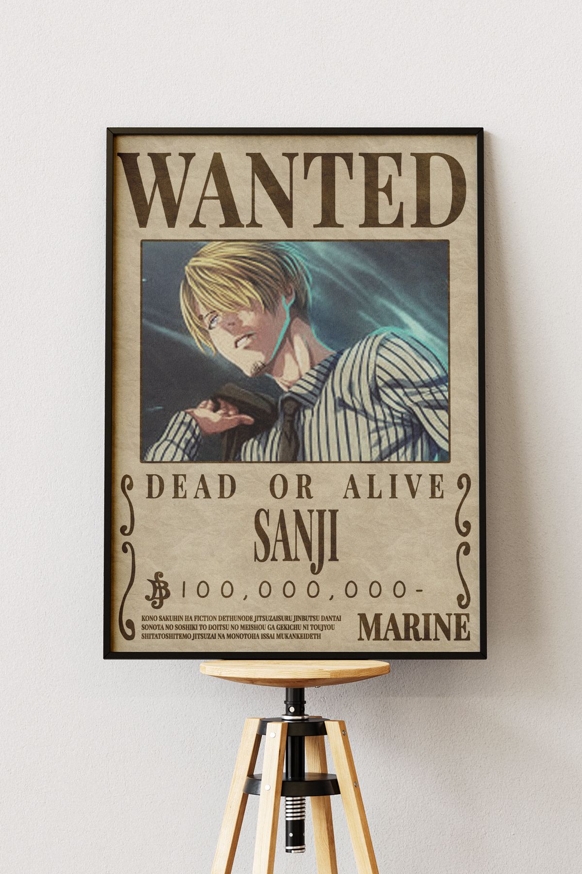 Anime Marketi One Piece Wanted Tasarımlı Çerçevesiz Poster 33x48 Boyutunda