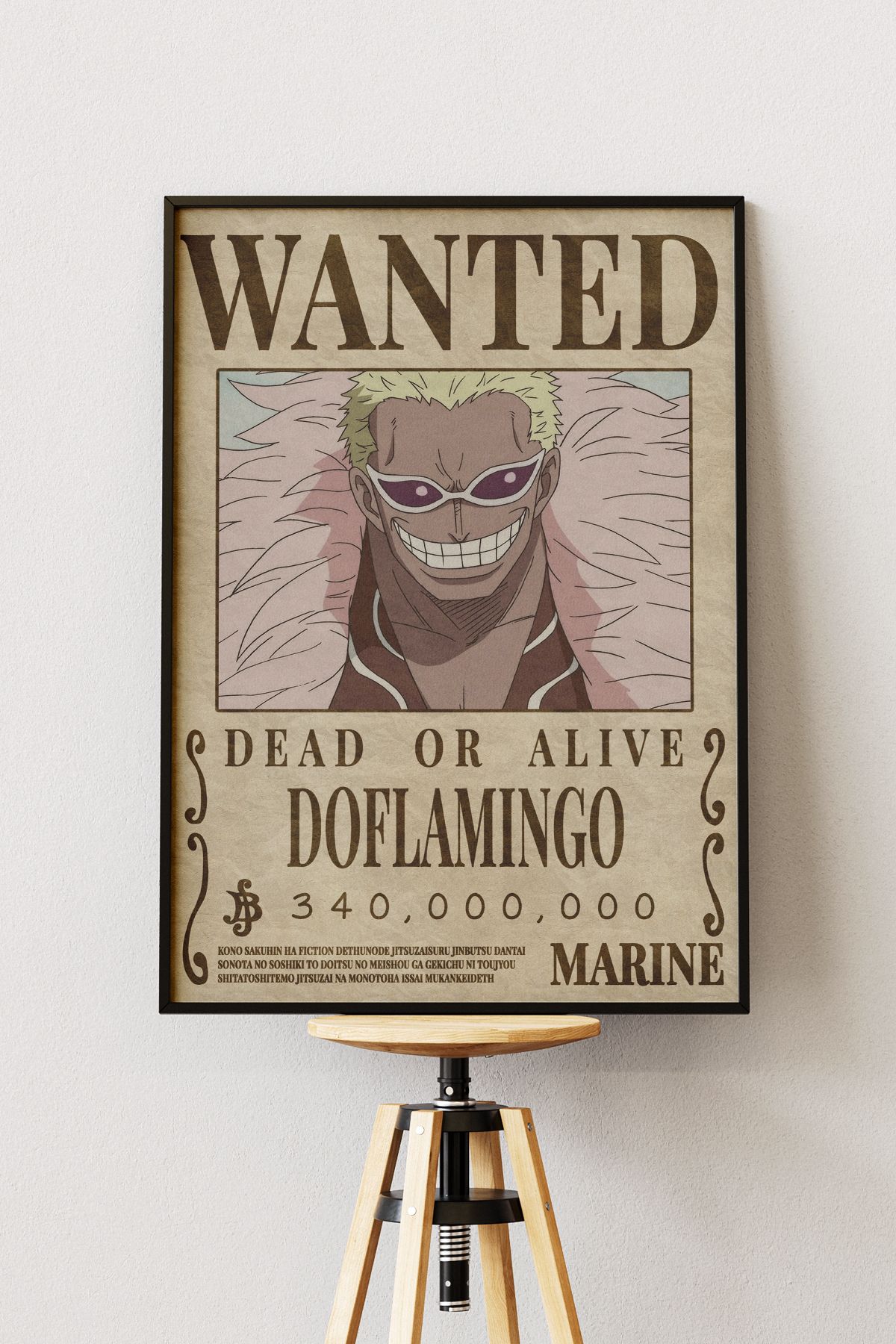 Anime Marketi One Piece Wanted Tasarımlı Çerçevesiz Poster 33x48 Boyutunda