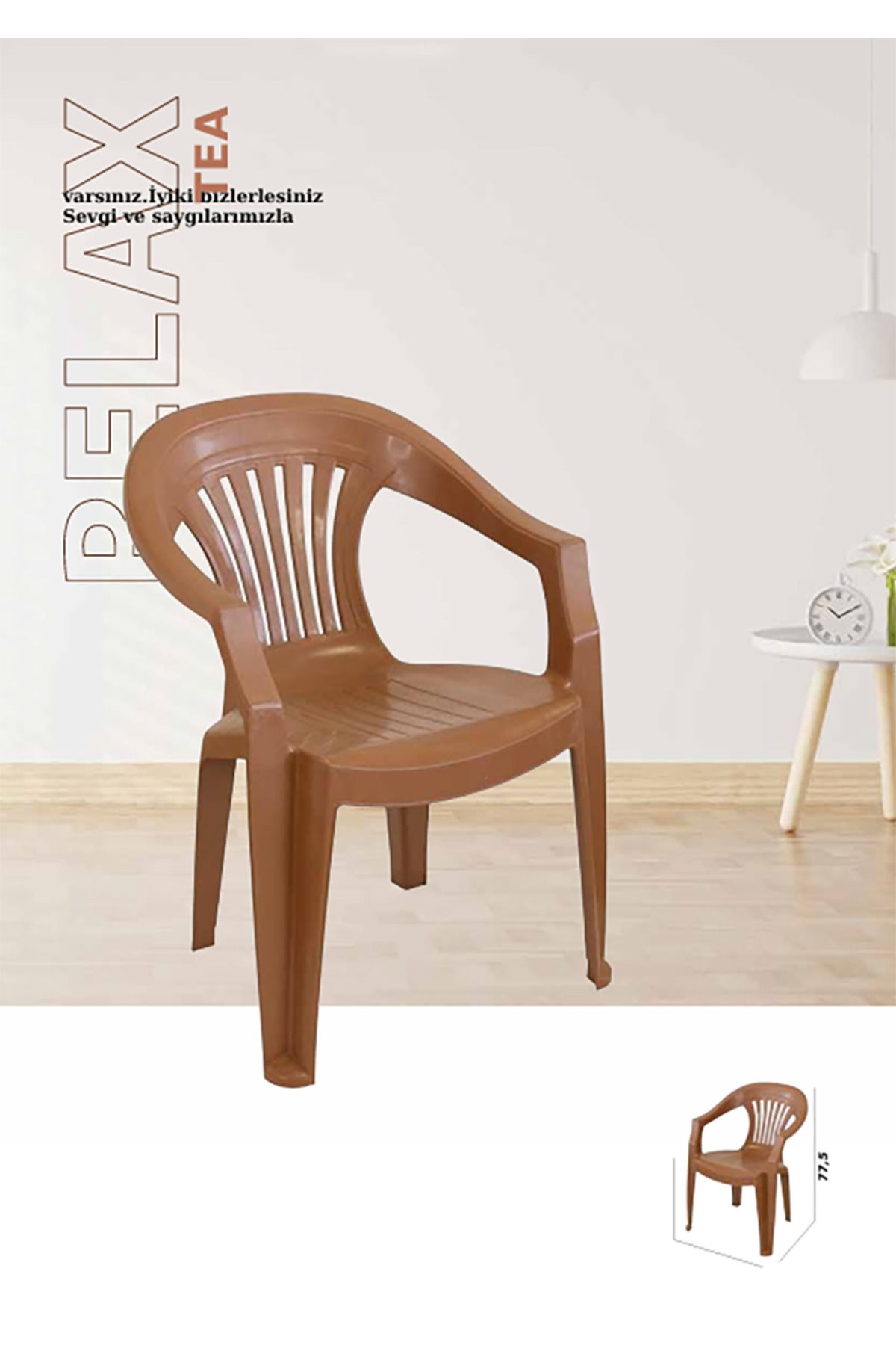 KANDİLLER Relax Plastik Kollu Bahçe Sandalyesi (1 ADET)