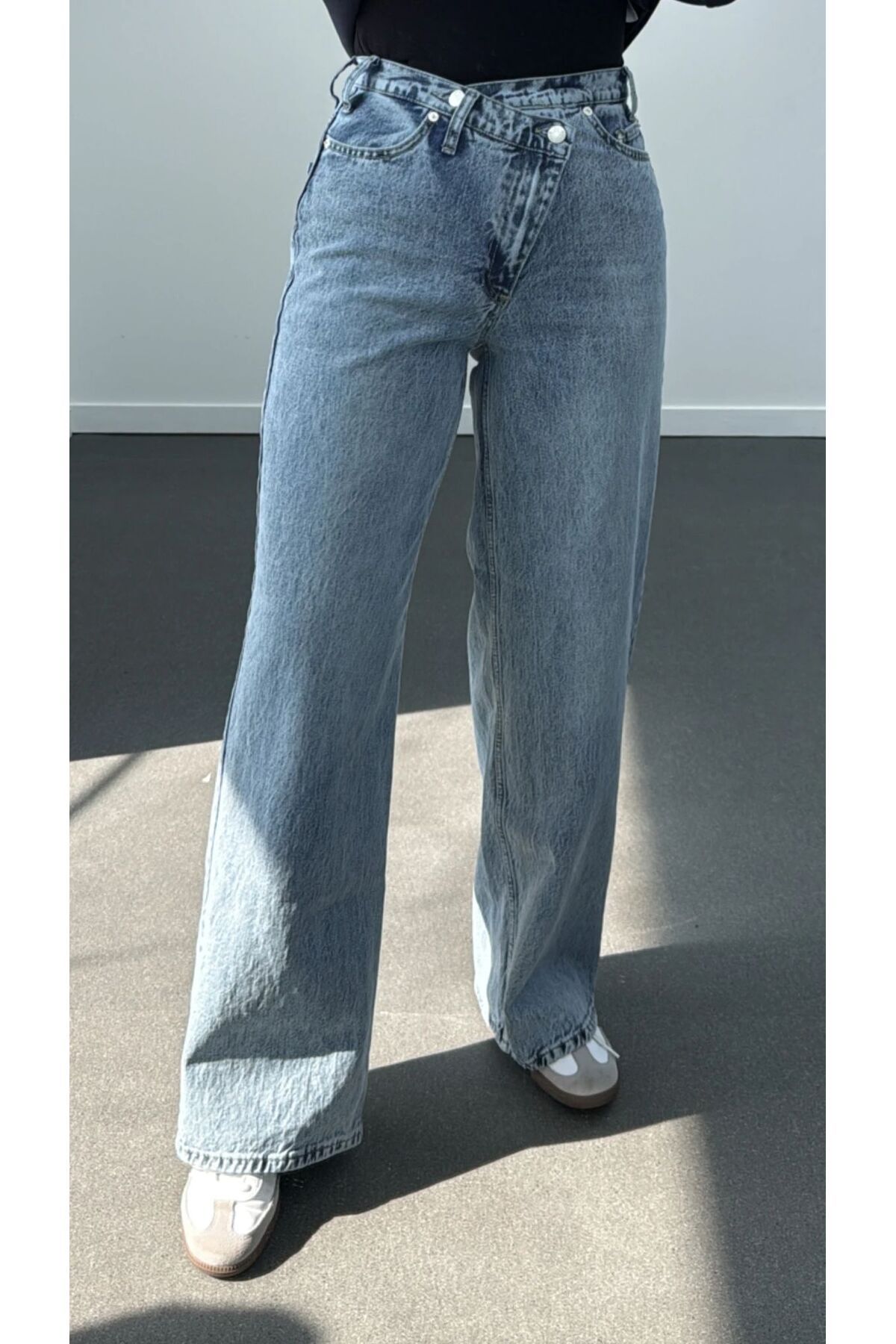 Butik Lavvbutik Kar Yıkama Süper Yüksek Bel Jean Palazzo Pantalon