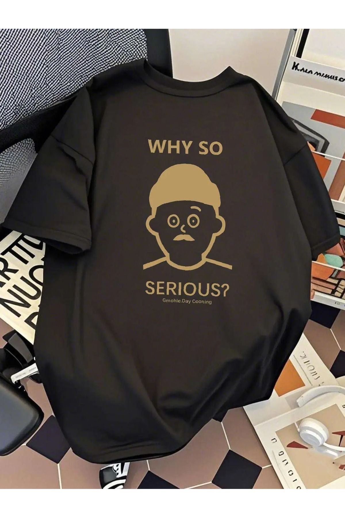 Massgai Unisex Why So Serious Baskılı Oversize %100 Pamuk T-shirt