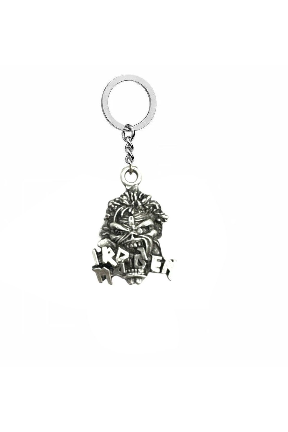 Herşey Nota Iron Maiden Eddie Eskitme Metal Anahtarlık – Rock & Heavy Metal Unisex Aksesuar