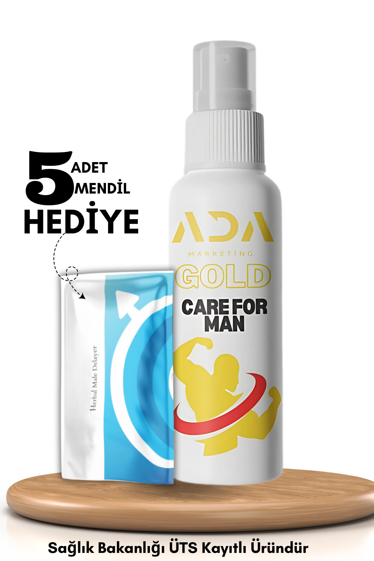 Ada Marketing Gold Man Extra Erkek Bakım Spreyi Hediye 5'li Mendili – 60 ml