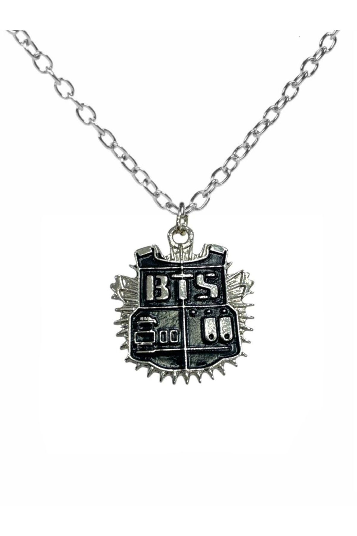 Herşey Nota Minimal BTS Army Metal Kolye – 60 cm Uzun Zincirli K-Pop Takı