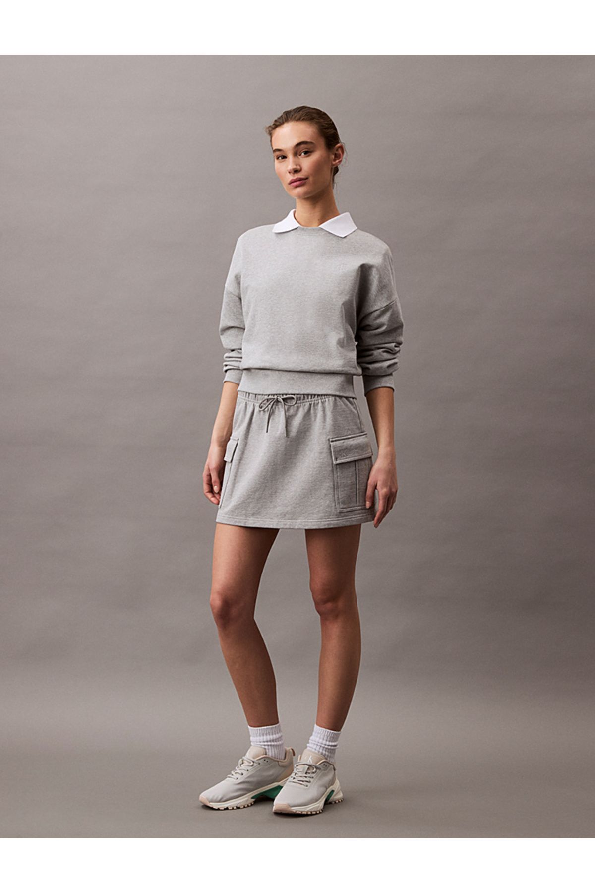 Calvin Klein Cotton Terry Cargo Mini Skirt