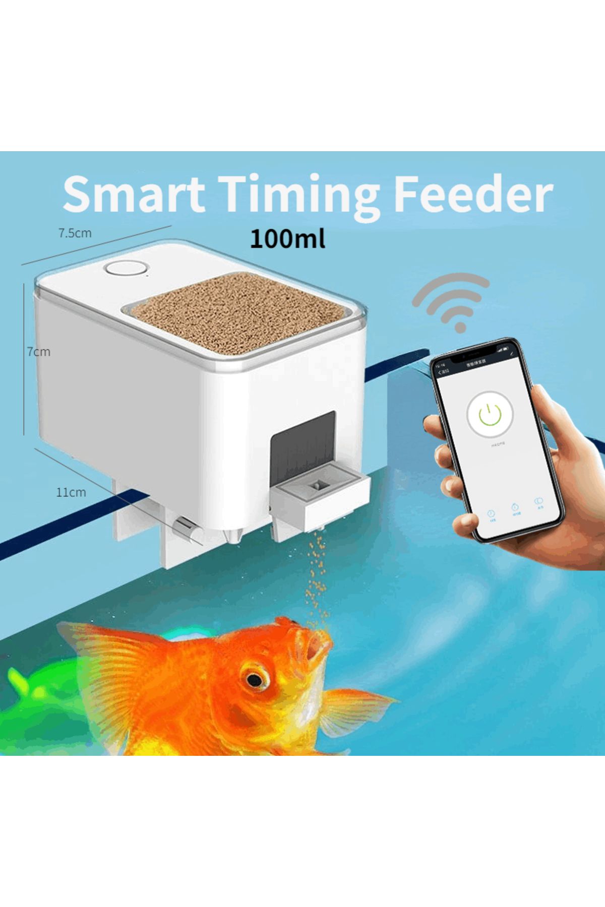 Choice-100ml Automatic Aquarium Fish Tank Feeder Timing/Wifi Wireless Smart Phone App Intelligent Speaker V 1