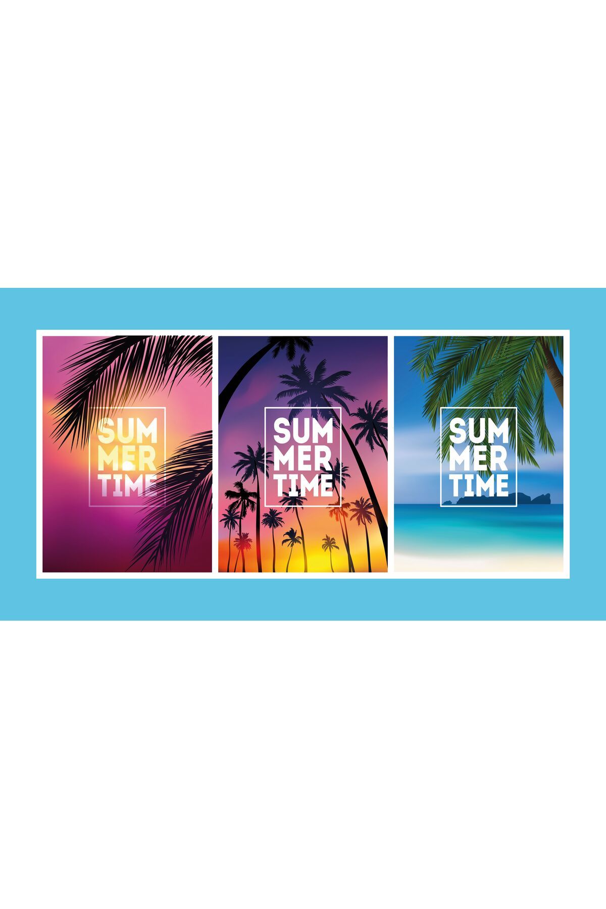 Fabeteks Summertıme Gökyüzü ve Deniz Manzaralı Plaj Havlusu 75x150cm