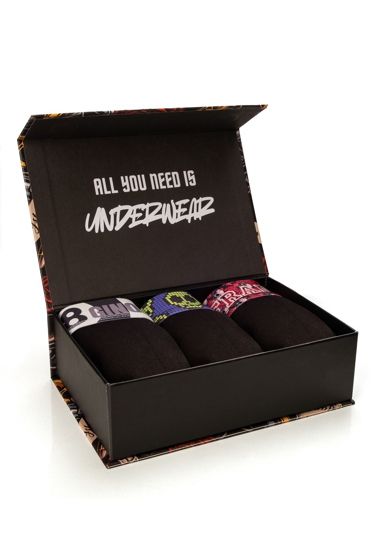Gino Francisco SKULL Erkek Boxer Premium Kutulu 3'lü