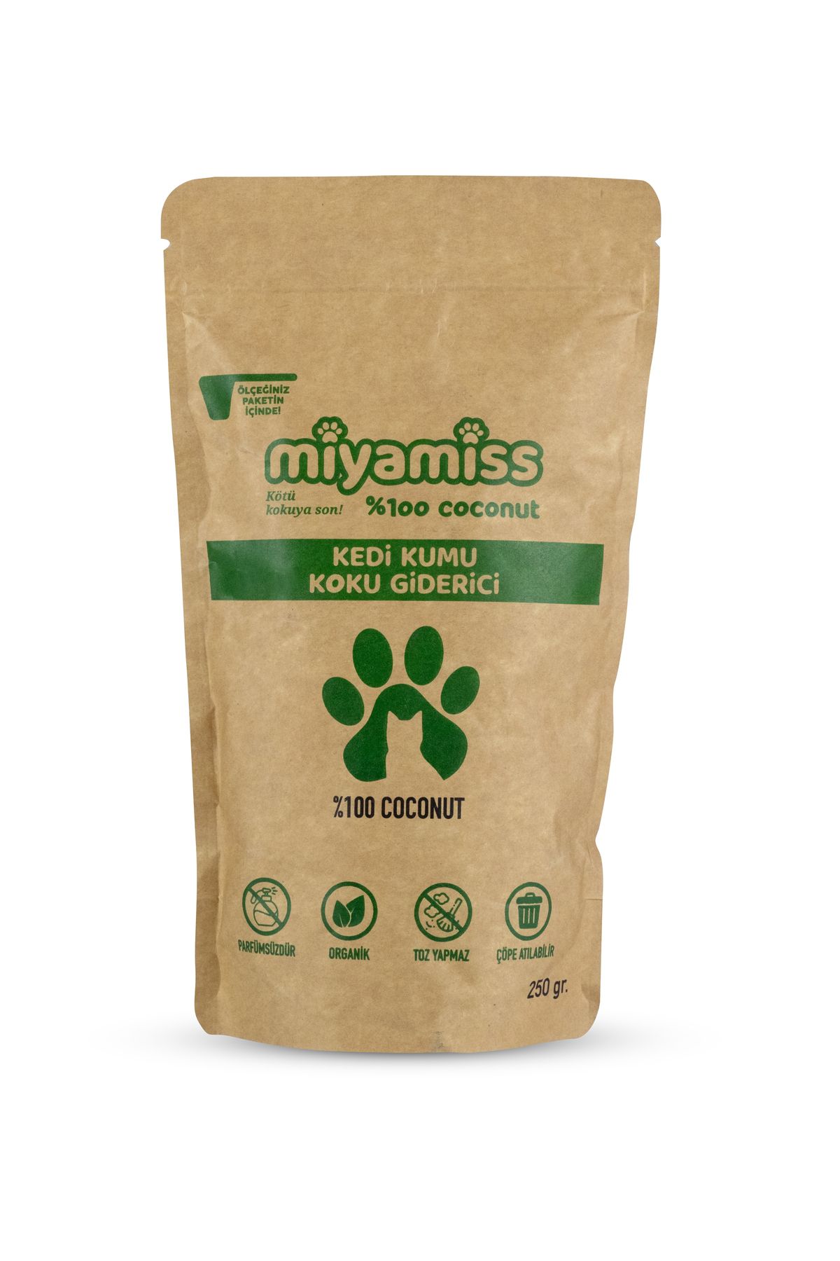 Genel Markalar %100 COCONUT BAZLI KEDİ KUMU KOKU GİDERİCİ 250GR