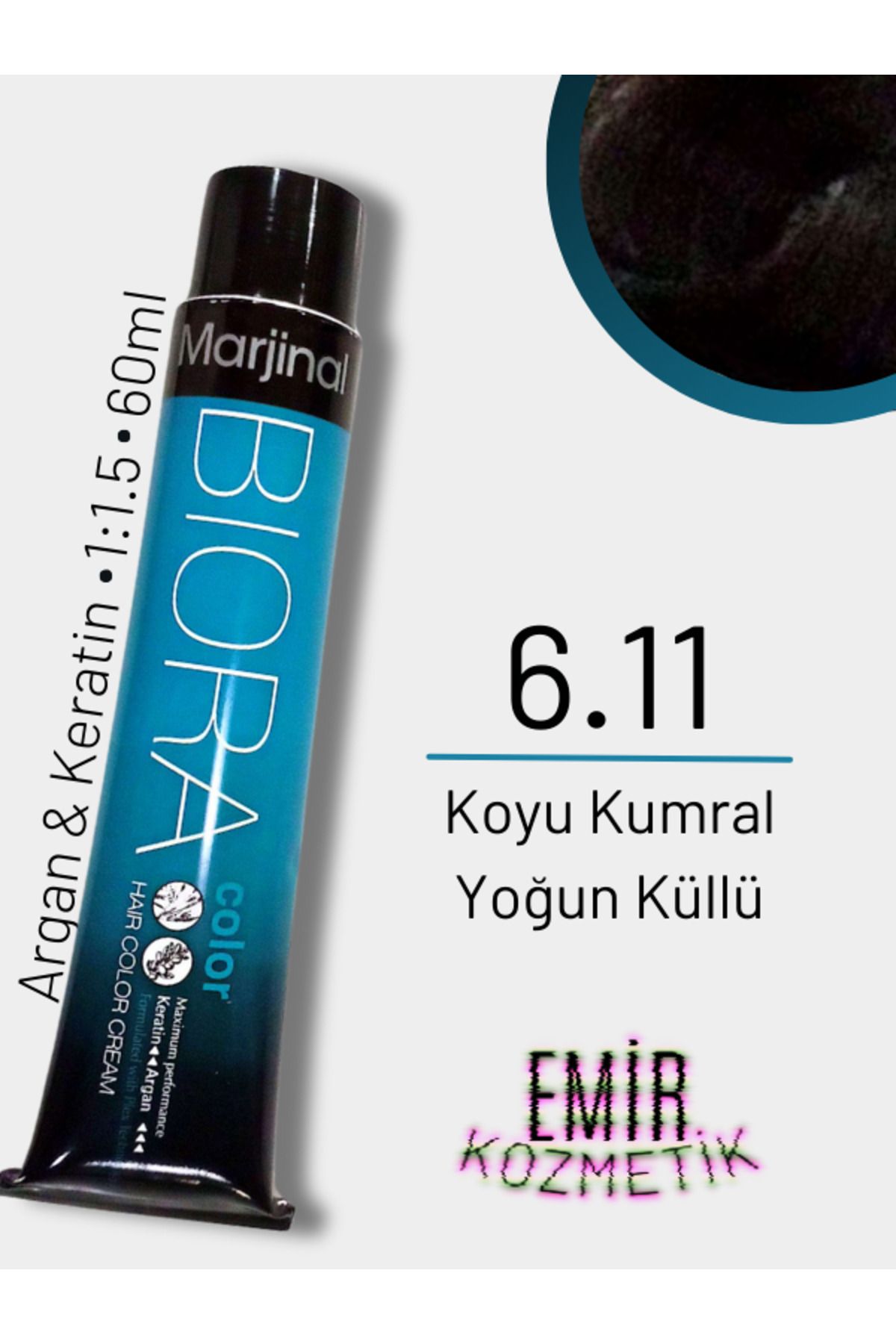 Marjinal Biora Saç Boyası - 6.11 Koyu Kumral Yoğun Küllü