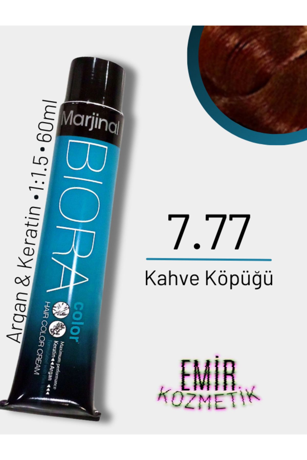 Marjinal Biora Saç Boyası - 7.77 Kahve Köpüğü