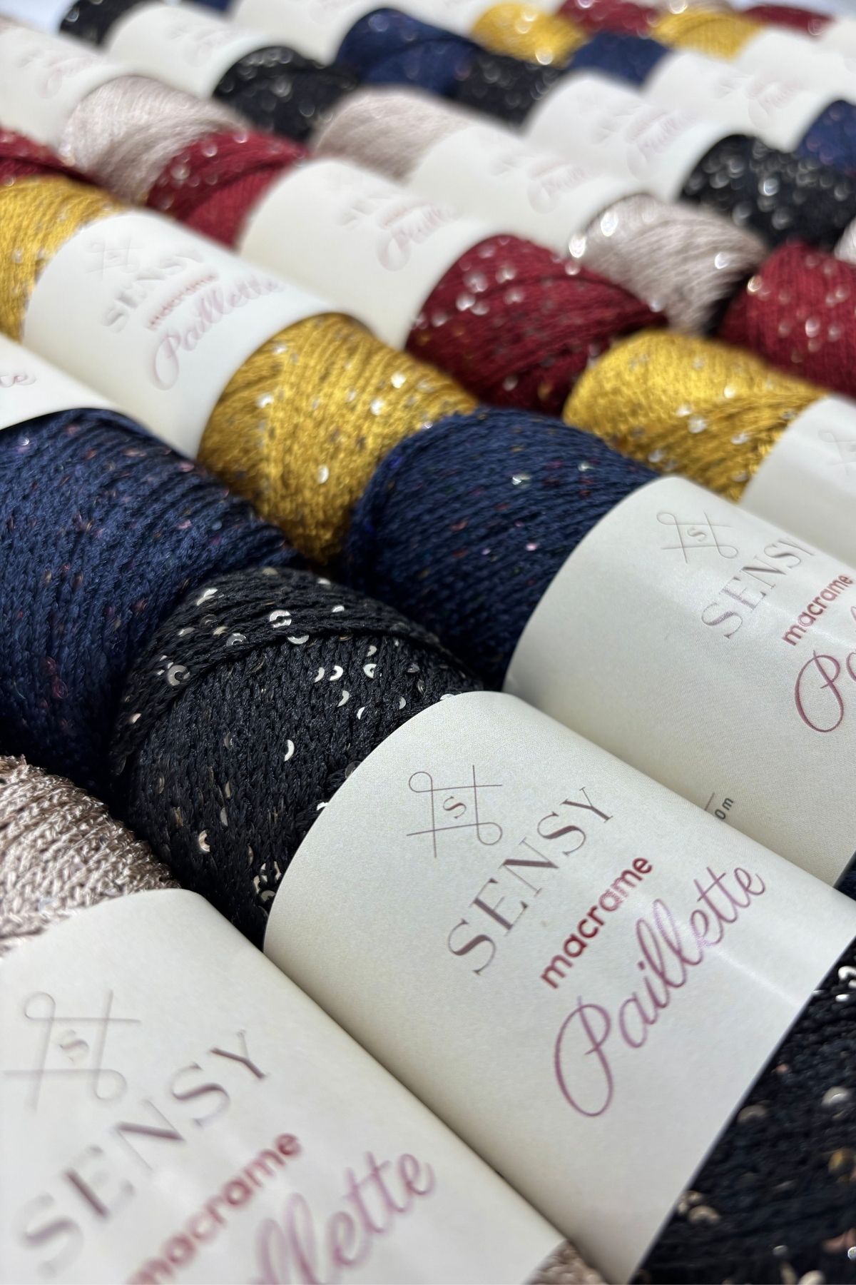 SENSY-Paillette Sequin Polyester Macrame Thread Polyester Macrame Thread Supply Thread Sequin Bag Thread Gold 7