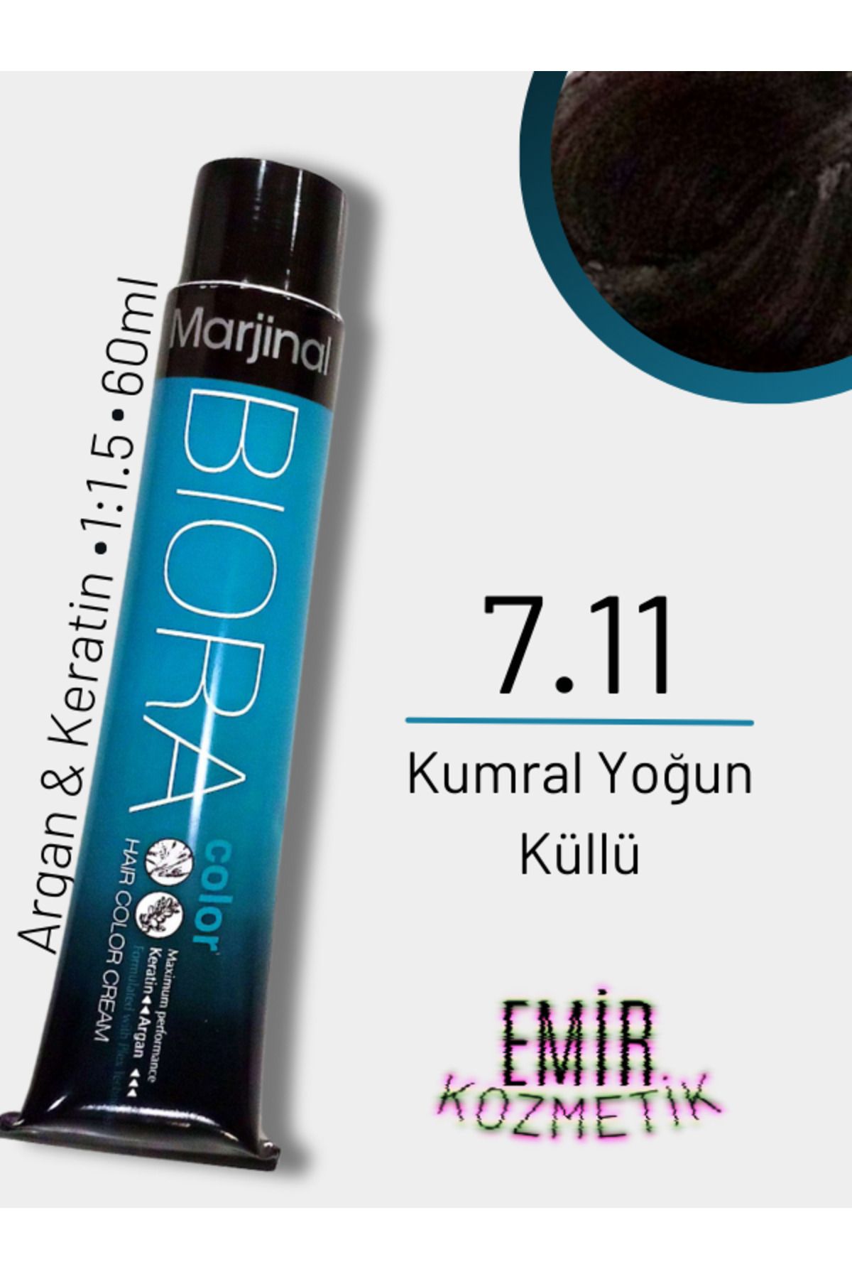 Marjinal Biora Saç Boyası - 7.11 Kumral Yoğun Küllü