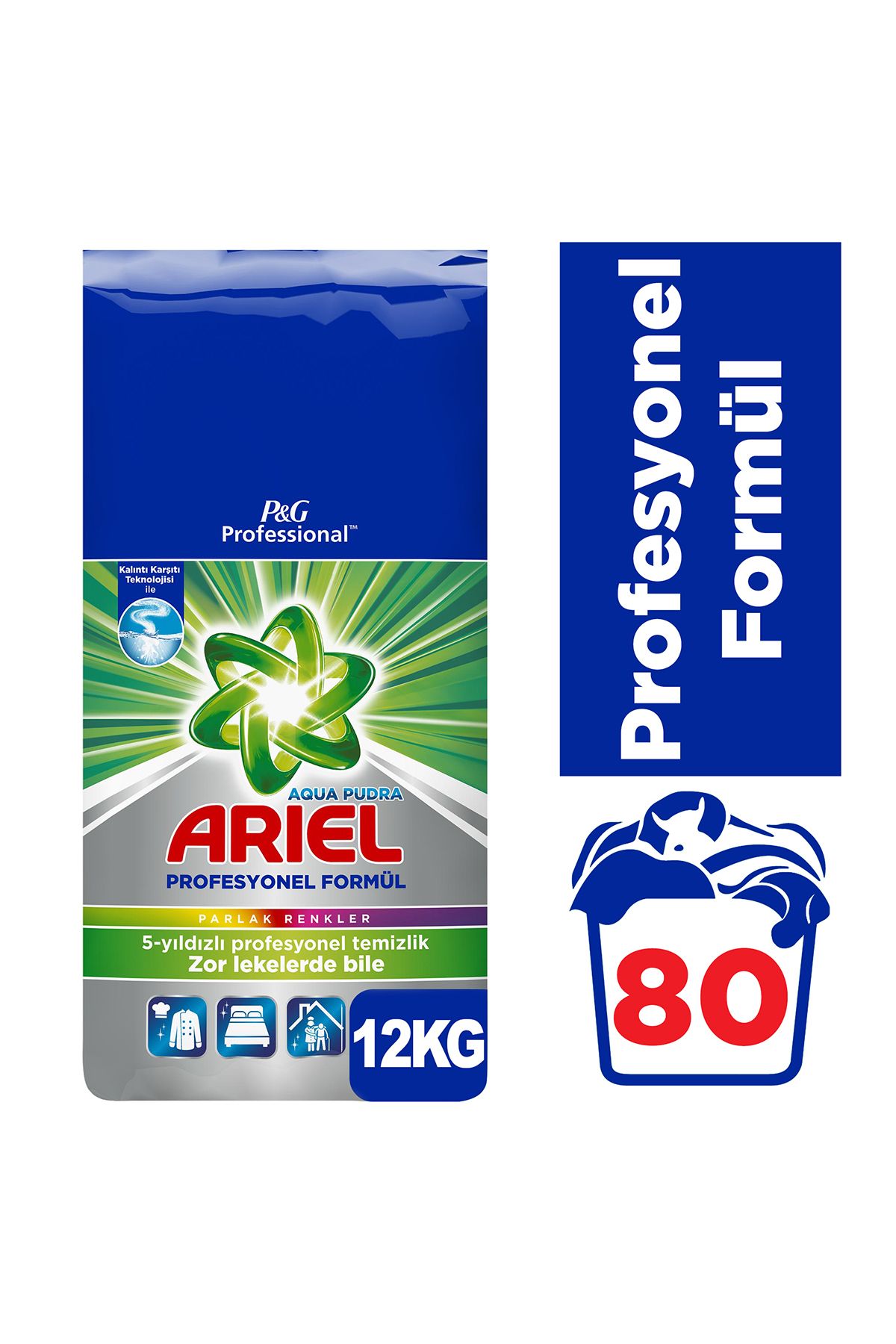 Ariel Professional 12 Kg 80 Yıkama Toz Çamaşır Deterjanı Parlak Renkler