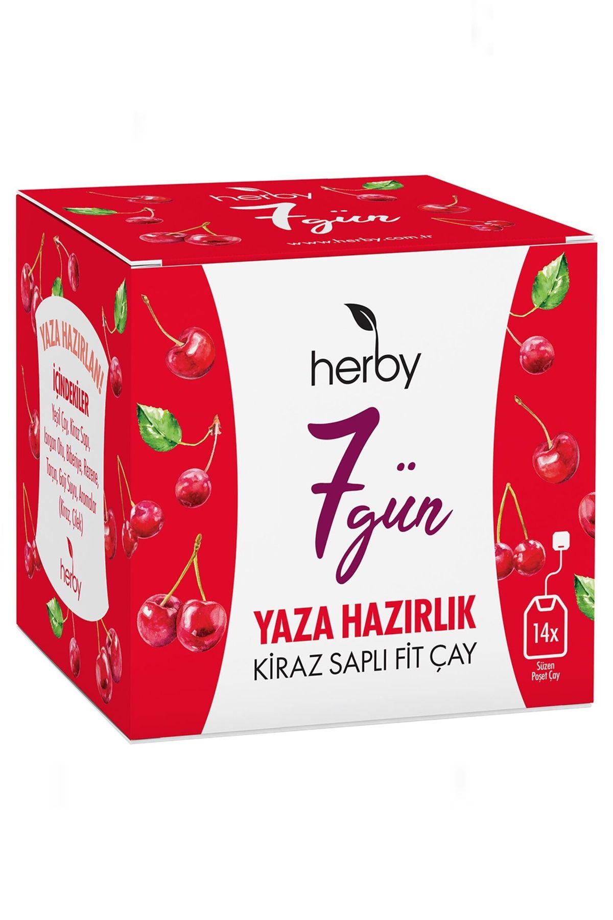 Herby Yaza Hazırlık Kiraz Saplı Fit Çay 14'lü Süzen Poşet (14 x 1,5 g)