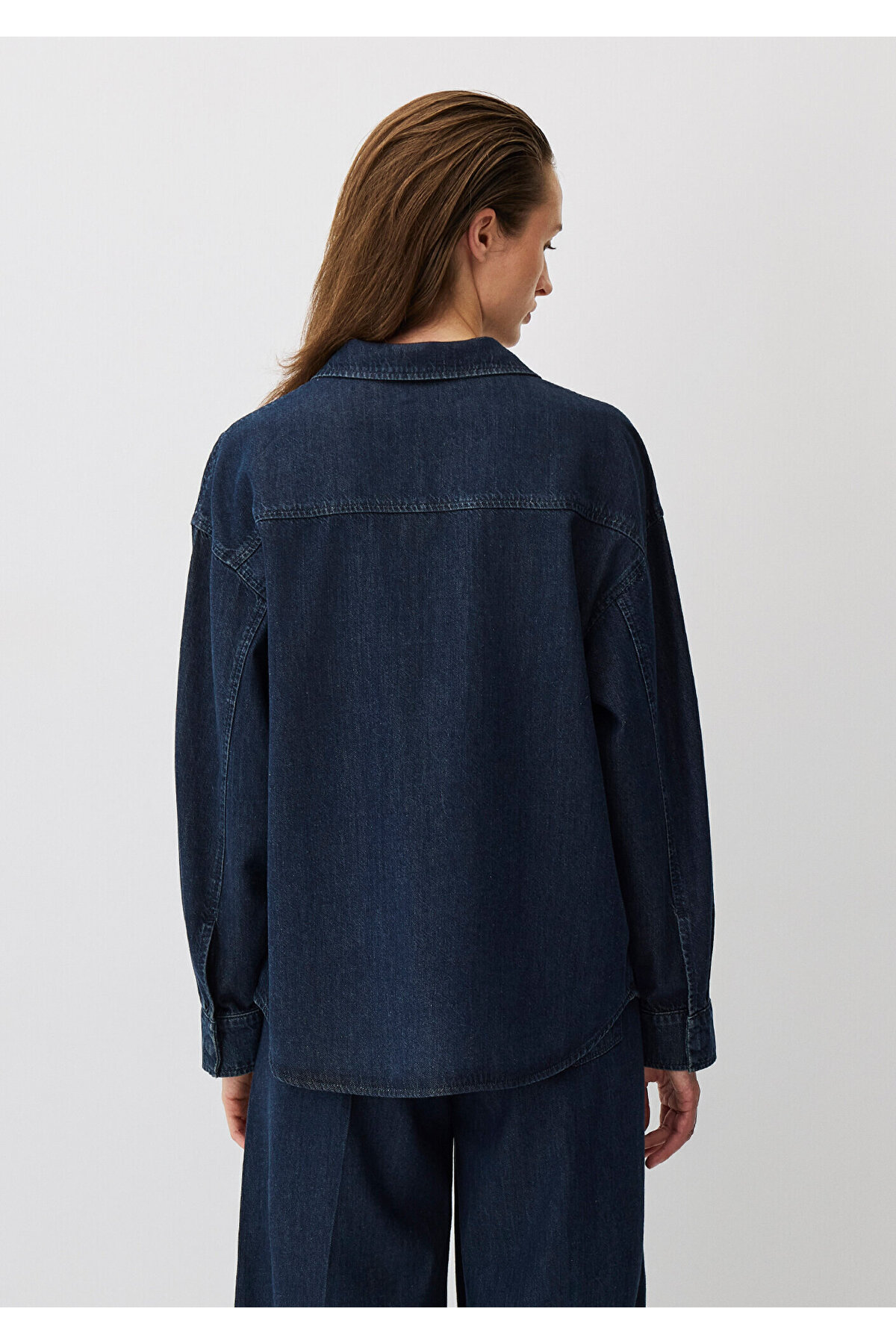 Delphine Mavi Edition Rinse Jean Gömlek Loose Fit / Bol Rahat Kesim 1211134-90594 — آبی — تصویر 4 از 6