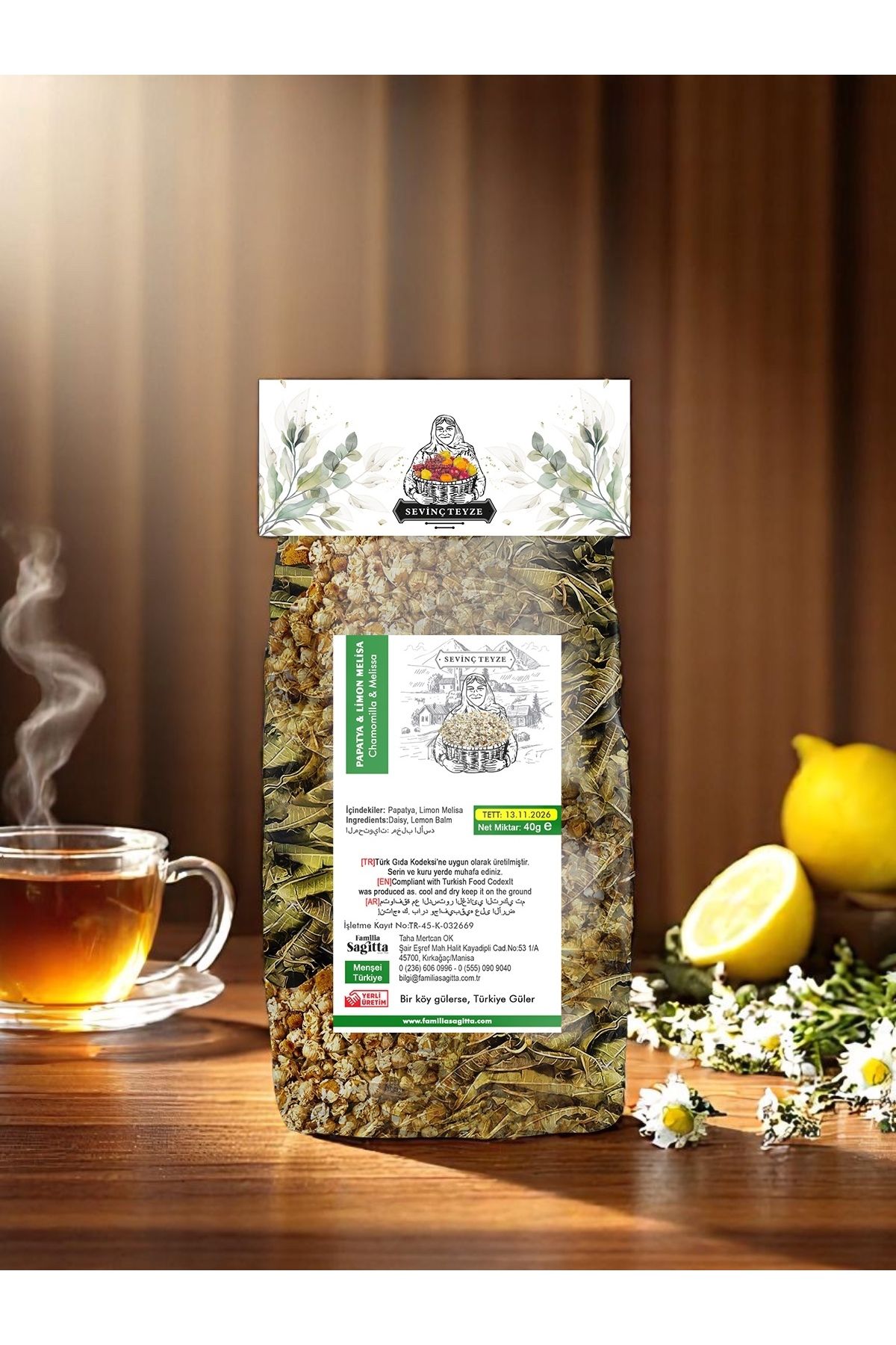 Sevinç Teyze Papatya & Limon Melisa, Daisy & Limon Balm 40g.