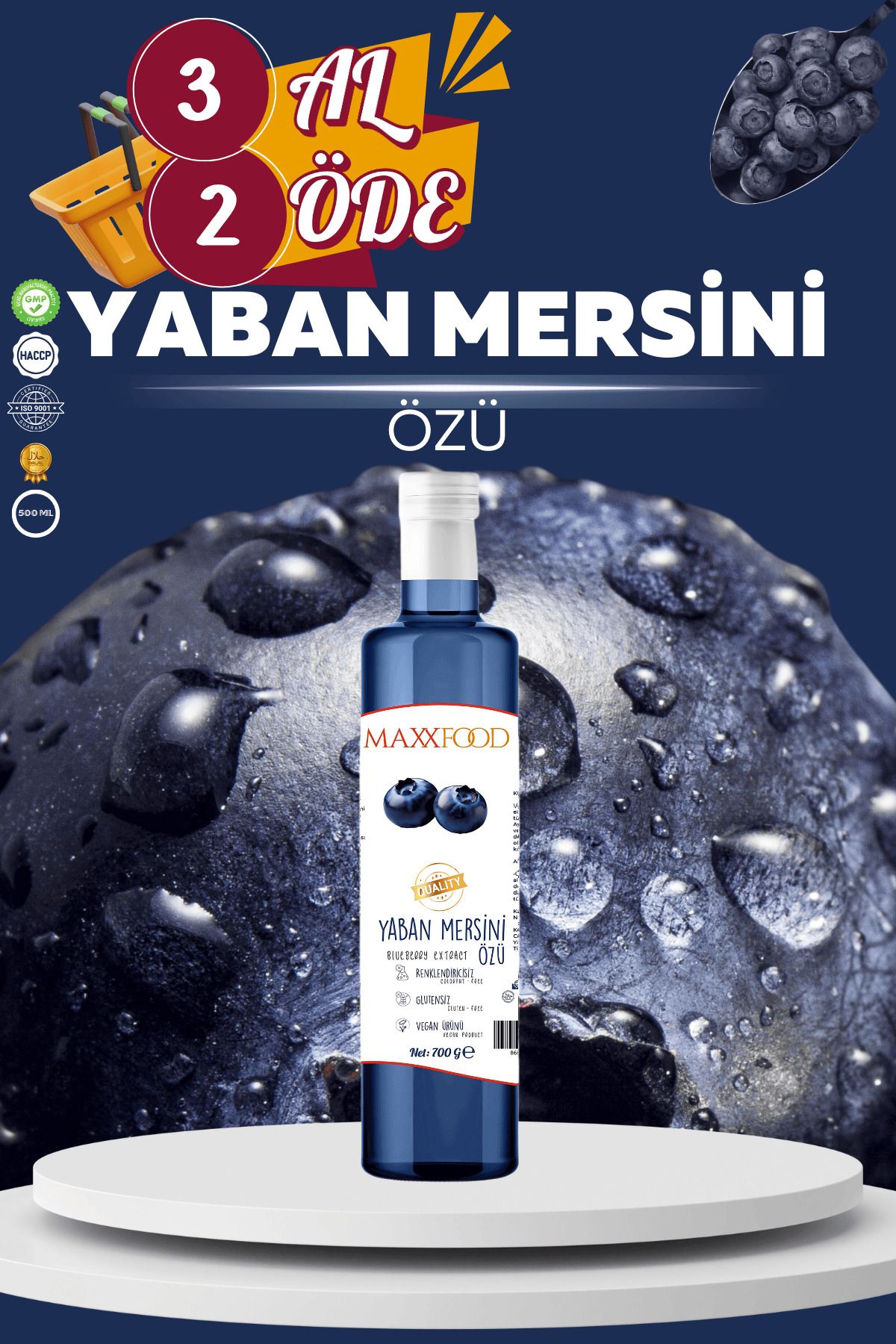 maxxfood YABAN MERSİNİ ÖZÜ (blueberry extract) 700Gr