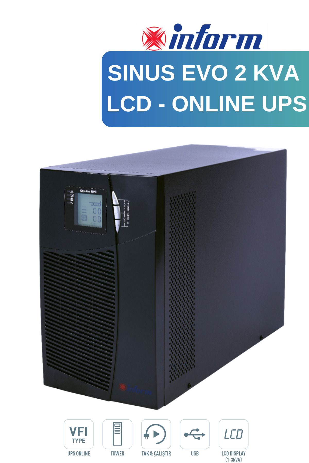 Inform Sinus Evo 2 Kva Online Ups Lcd Ekranlı